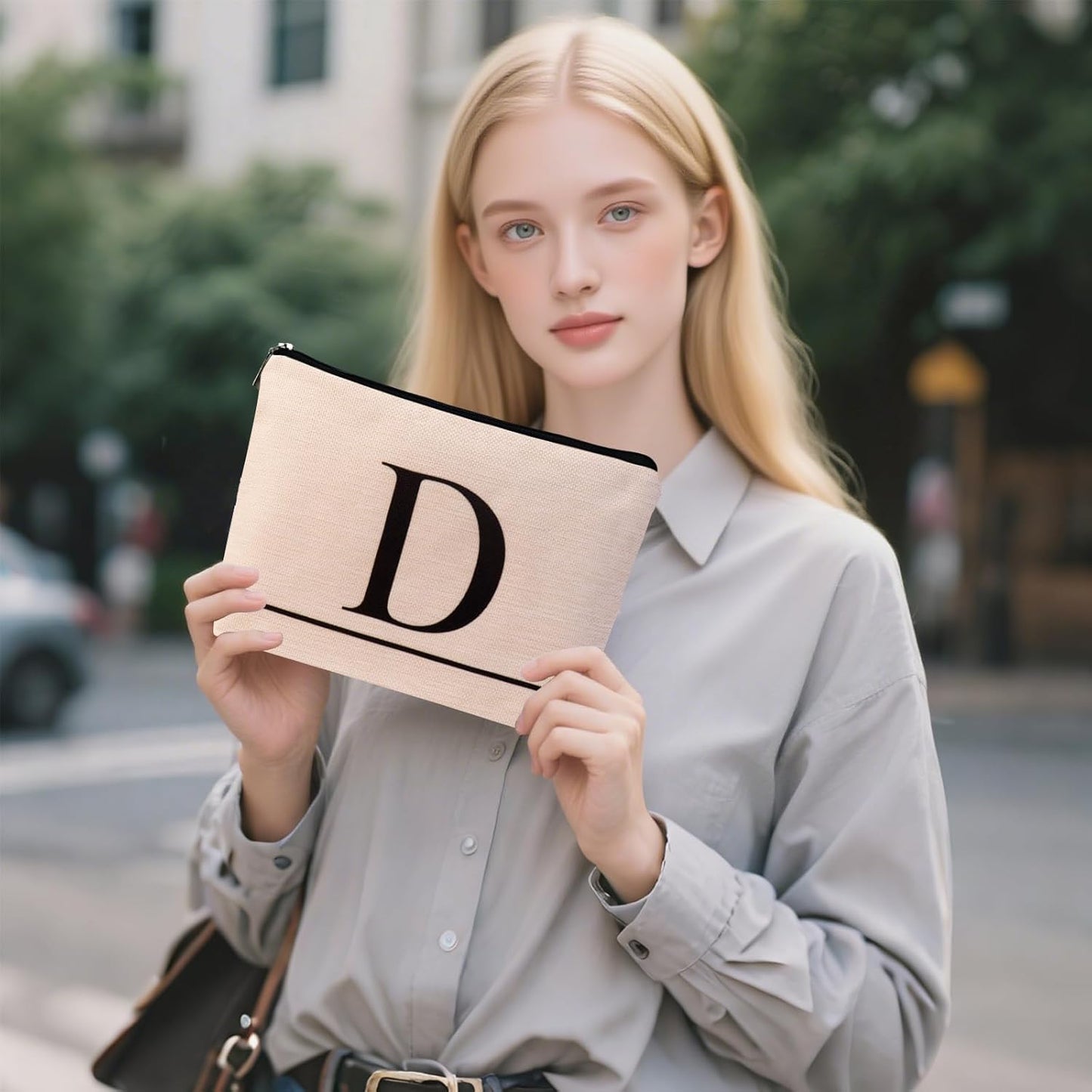 Letter A-Z Initial Personalized Makeup Bags, Birthday Gifts for Women, Monogrammed Gifts for Women