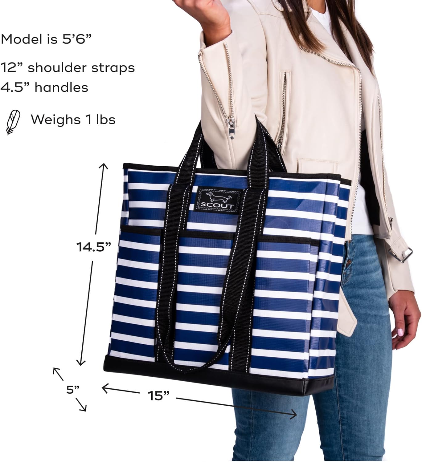 SCOUT Rocket Pocket Tote - Multi-Pocket Travel, Nurse, Teacher, Mom Tote, 7 Pockets Total, Two Sets