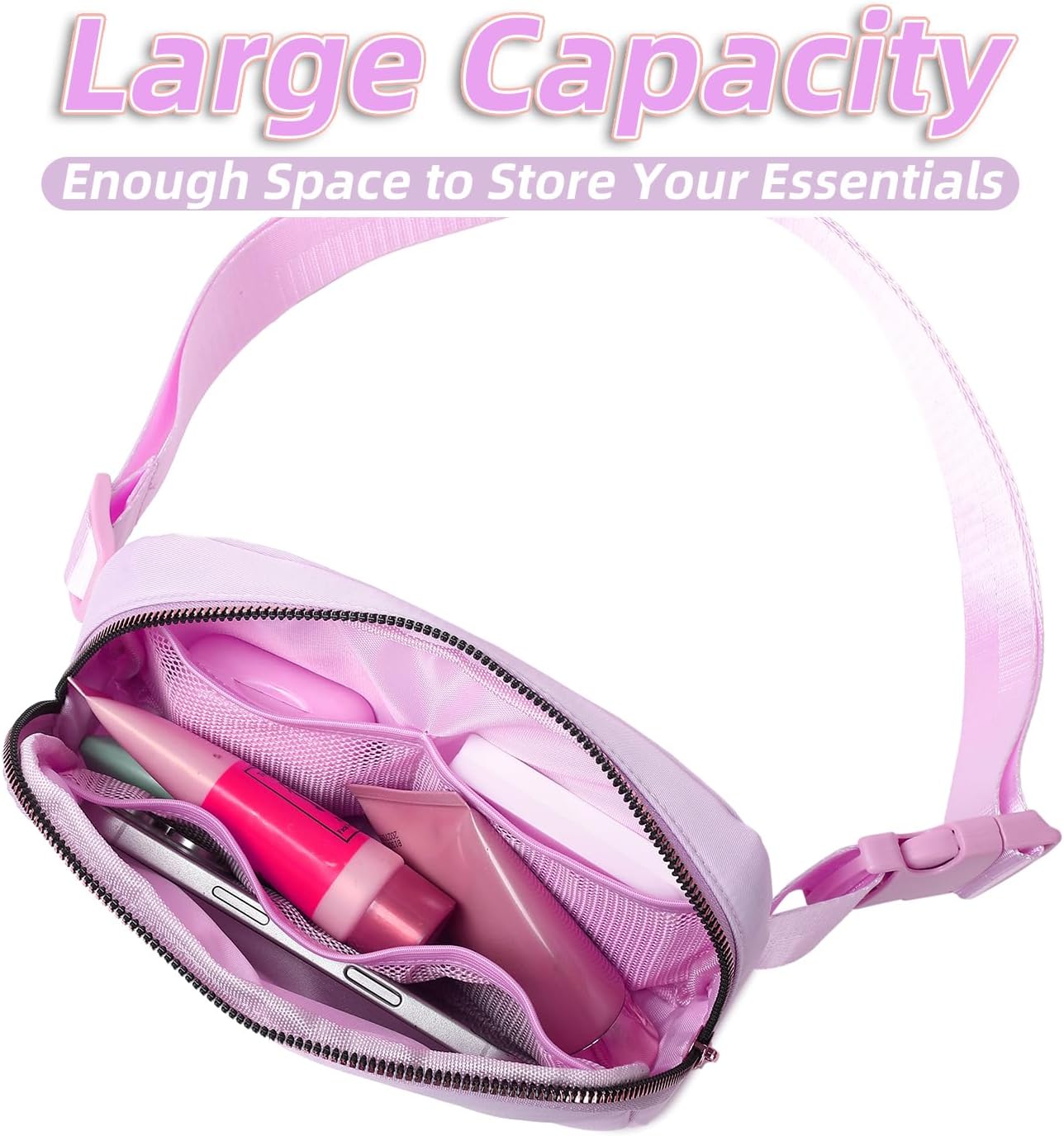 Belt Bag for Women, Cross Body Fanny Pack Fashion Waist Packs Everywhere Belt Bag with Adjustable Strap Gifts for Teen Girls Women Men (Lavender)
