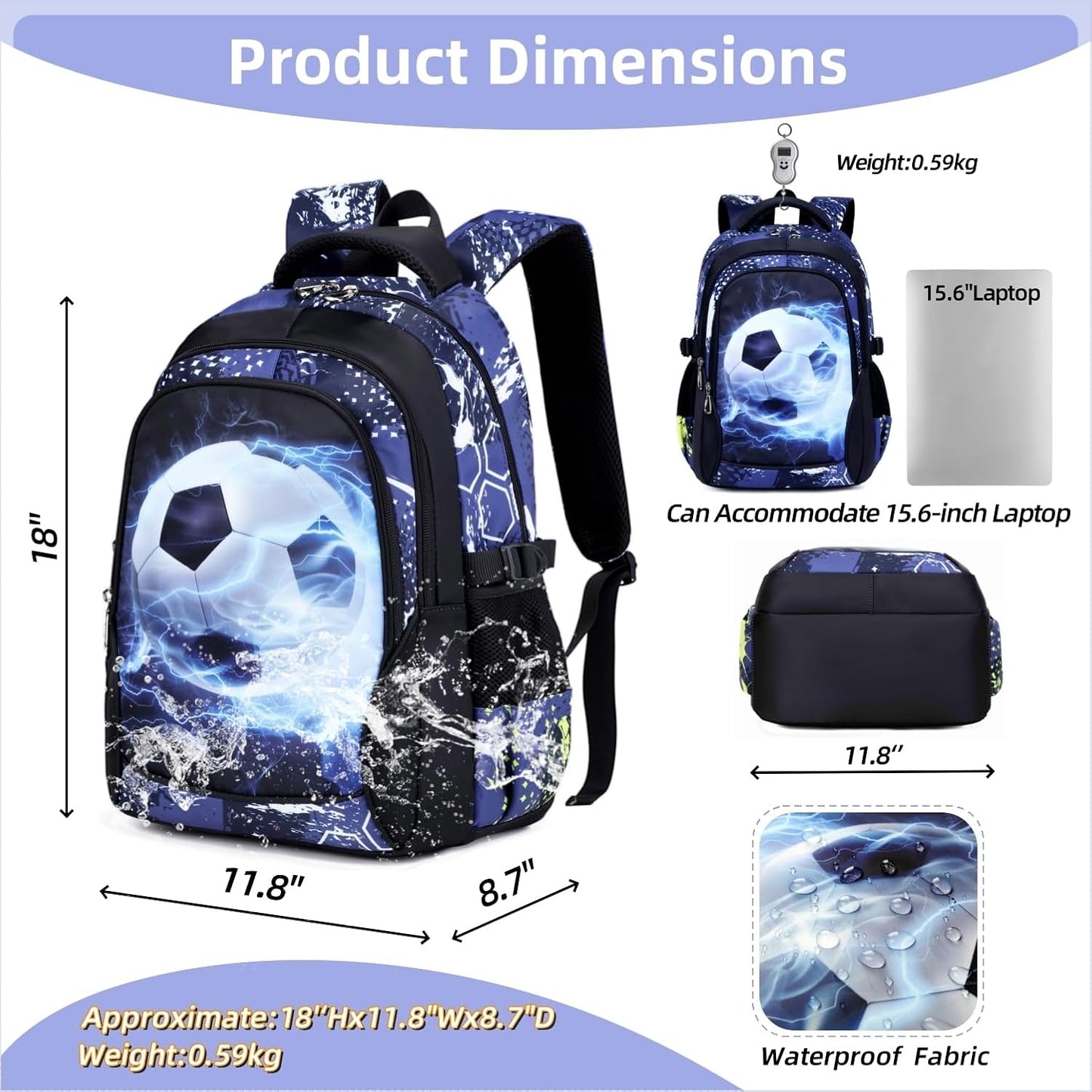 Boys Backpack Elementary School Bookbag Waterproof Durable Sturdy Kids Schoolbag Casual Travel Daypack