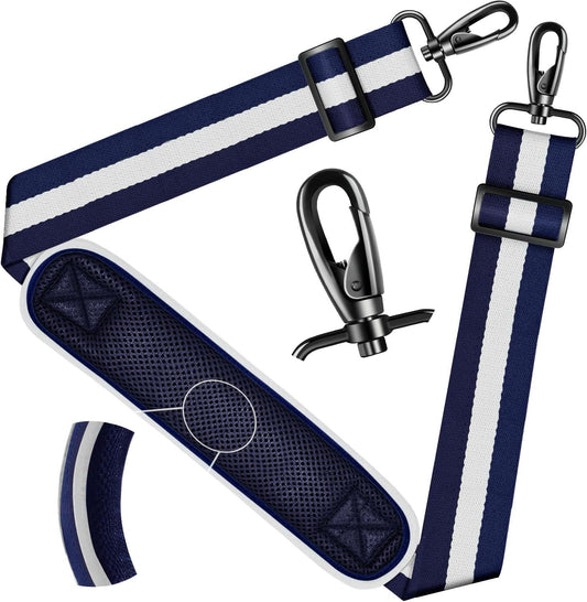 ZINZ Shoulder Strap - 59 Inch Universal Heavy-duty Adjustable Strap with Ultra-thick Fixed Breathable Pad for Laptop, Crossbody, Gym, Camera Bag and More - Stripe-BuWBu