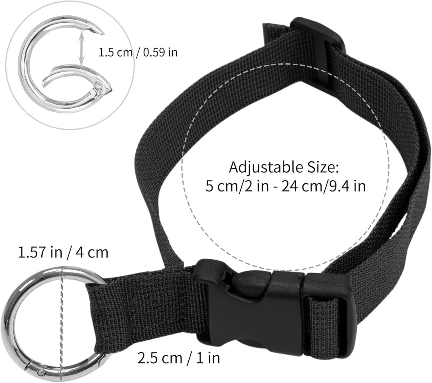 ZANQANO 3PCS Add a Bag Luggage Straps Jacket Gripper Heavy Duty Baggage Suitcase Belts Travel Accessories Adjustable, Black