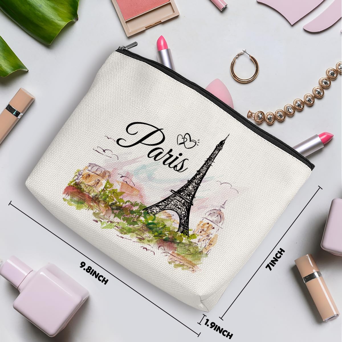 Watercolor Paris Gifts Paris Makeup Bag Cosmetic Bag Paris Souvenirs Paris Travel Gifts Birthday Bachelorette Party Friendship Gifts for Paris Lovers Women Girls Bestie Sister Bridesmaid Christmas
