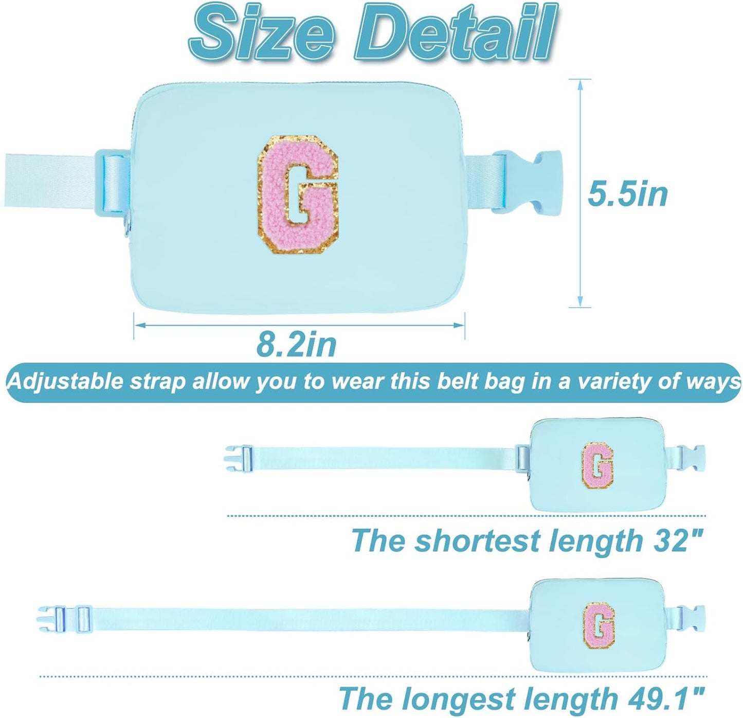 Birthday Gifts for 4 5 6 7 8 9 10 11 12 13 Year Old Girls,Graduation Gifts for Teens Kids Daughter Sister Her,Fanny Pack Crossbody Bag Belt Bag Cute Trendy Stuff | Blue,G