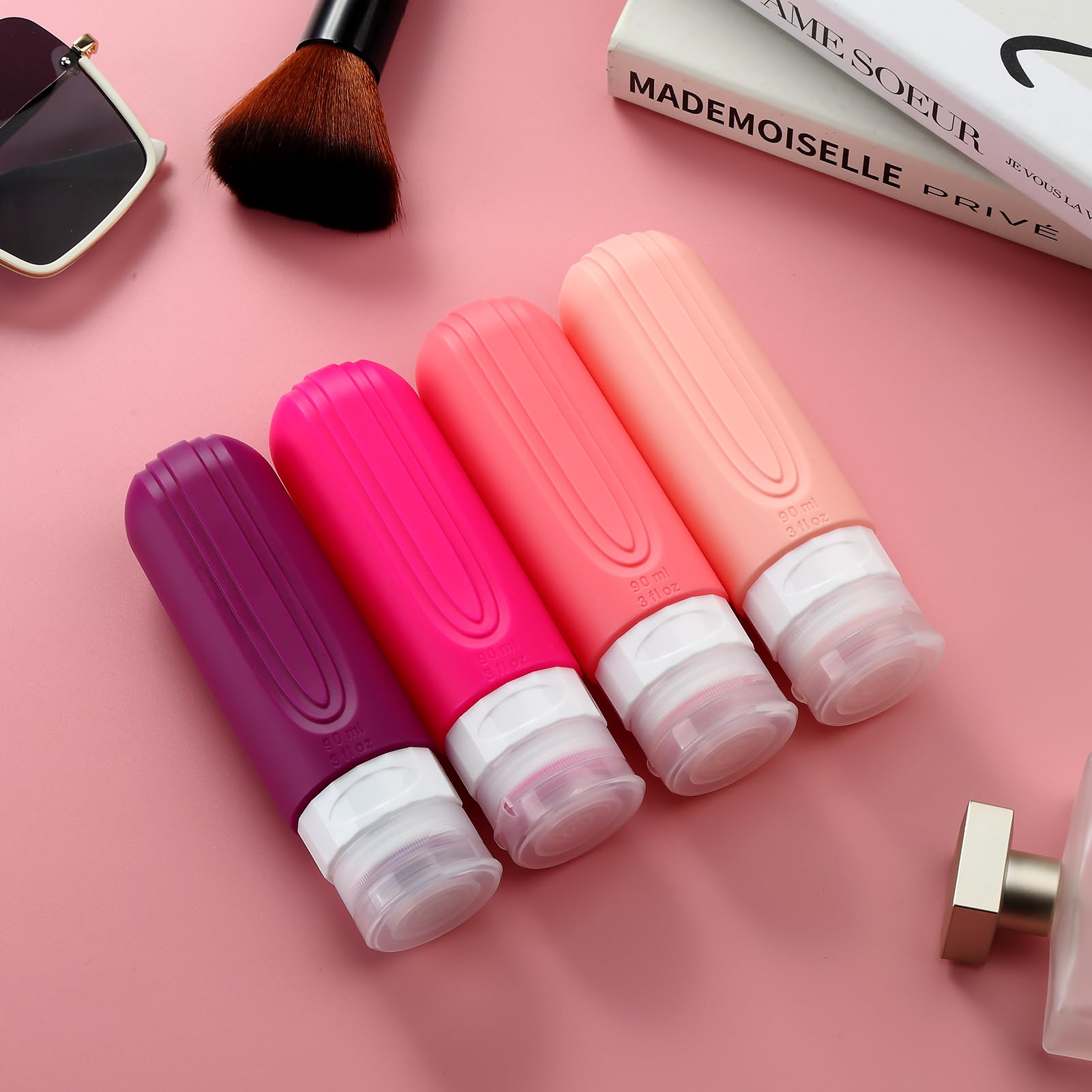Mrsdry Travel Bottles for Toiletries, Tsa Approved 3oz Travel Size Containers BPA Free Leak Proof