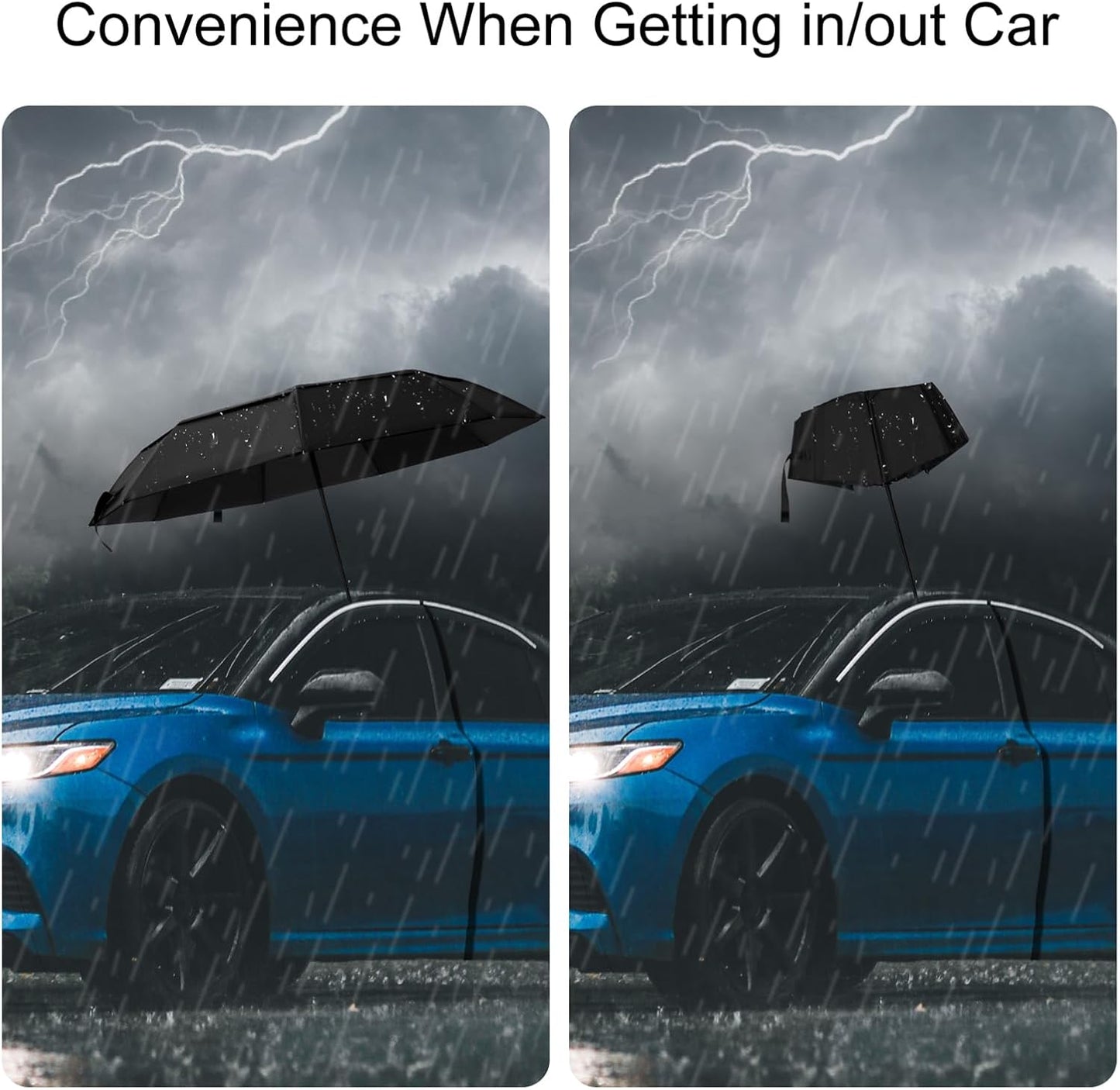 TradMall Travel Umbrella, 42/45 Inches Double Vented Canopy Windproof Automatic Strong Compact