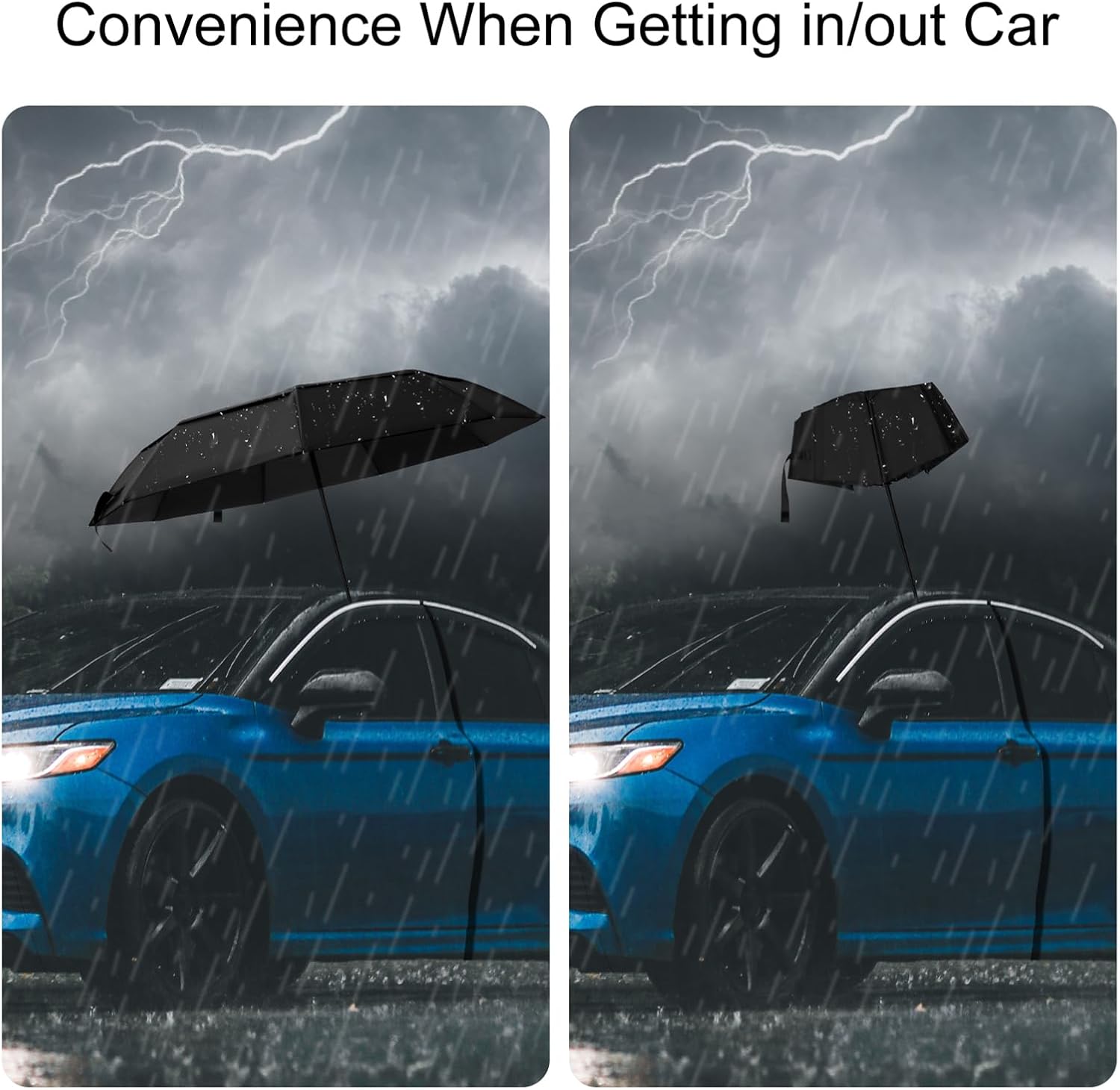 TradMall Travel Umbrella, 42/45 Inches Double Vented Canopy Windproof Automatic Strong Compact