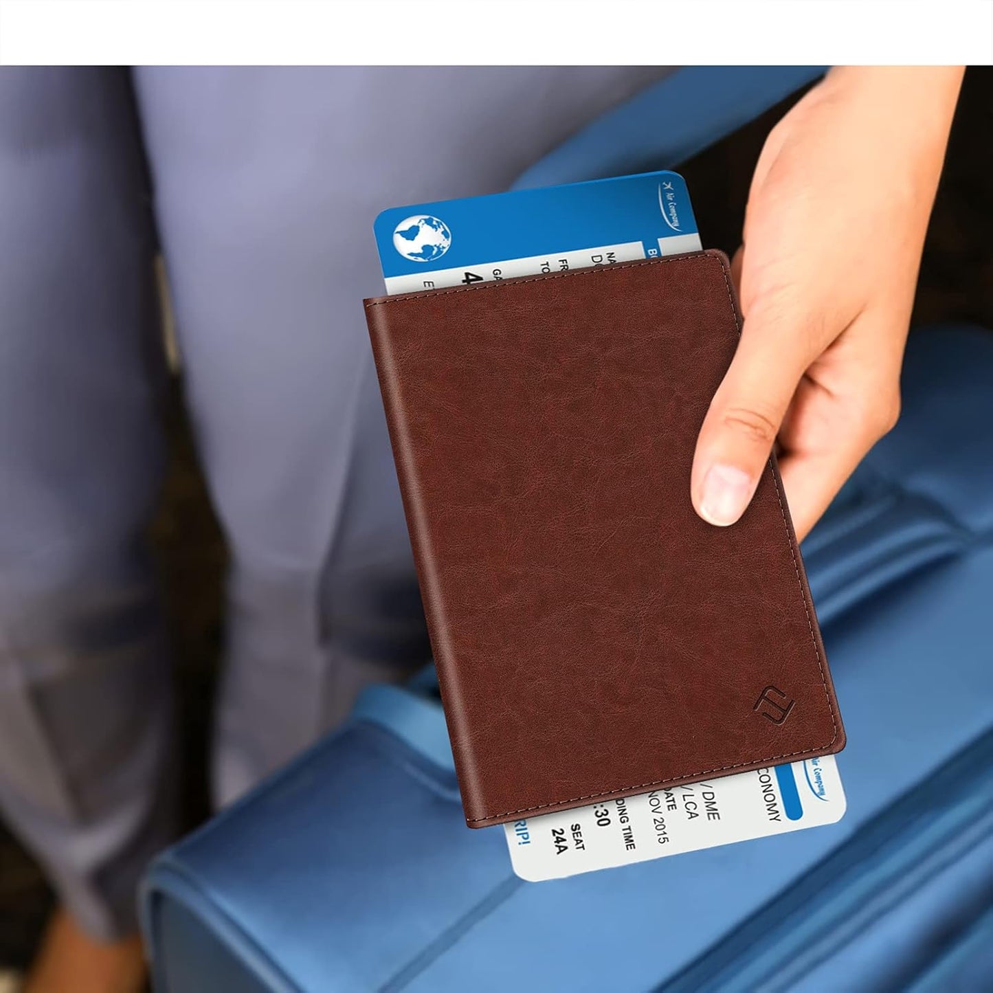 FINTIE Passport Holder, Slim Travel Wallet RFID Blocking Card Case Cover Passport Cover Protector Essentials with Credit Card Slots for Women/Men