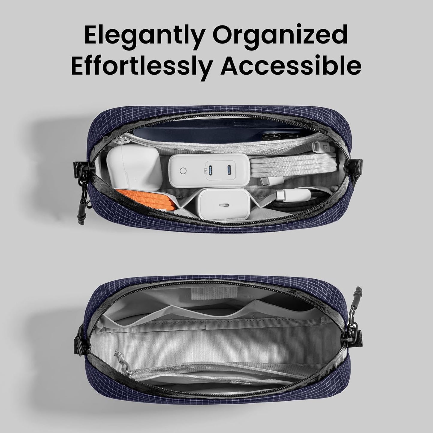 tomtoc Electronics Organizer Travel Case Performance, Water Resistant Bag Cable Tech Pouch