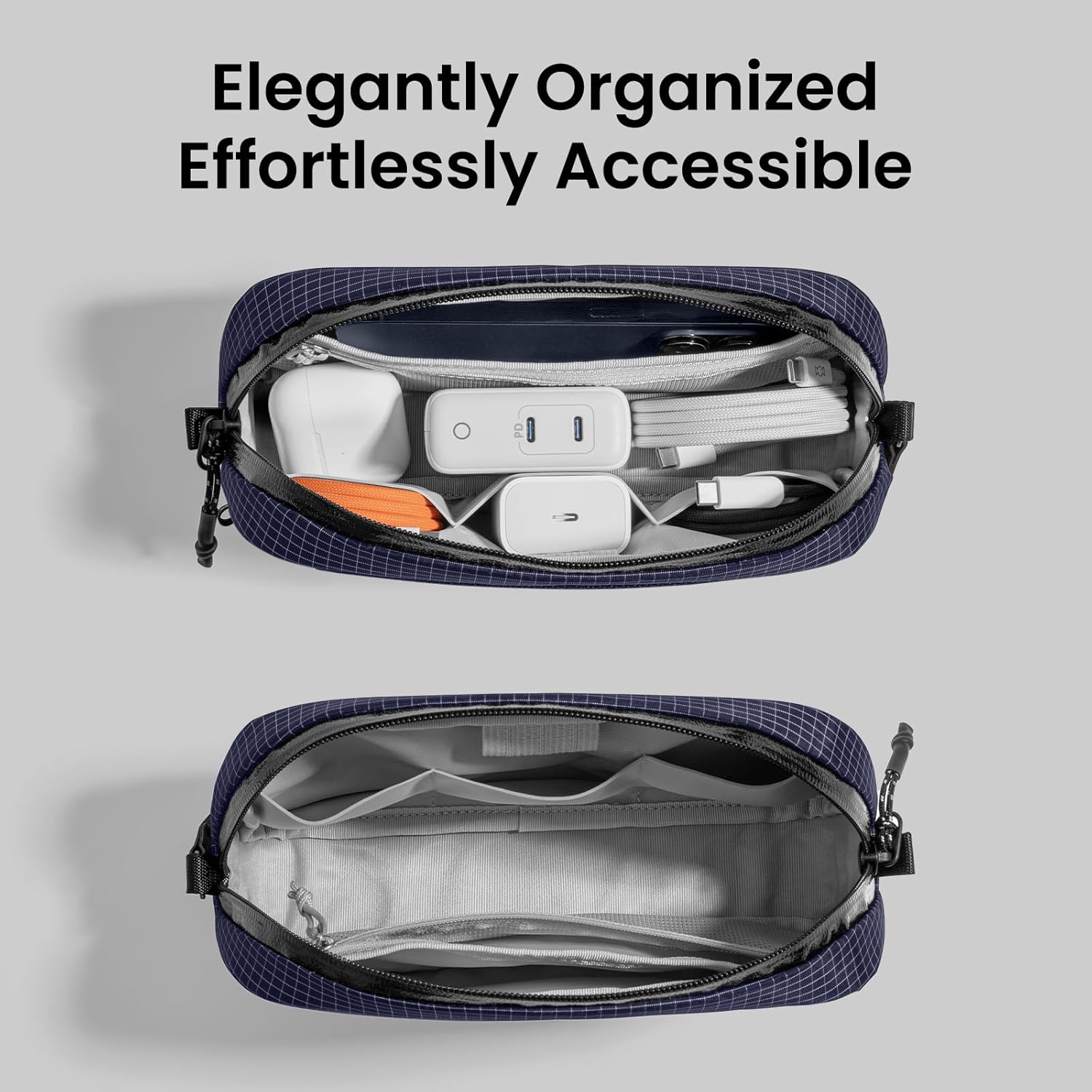 tomtoc Electronics Organizer Travel Case Performance, Water Resistant Bag Cable Tech Pouch