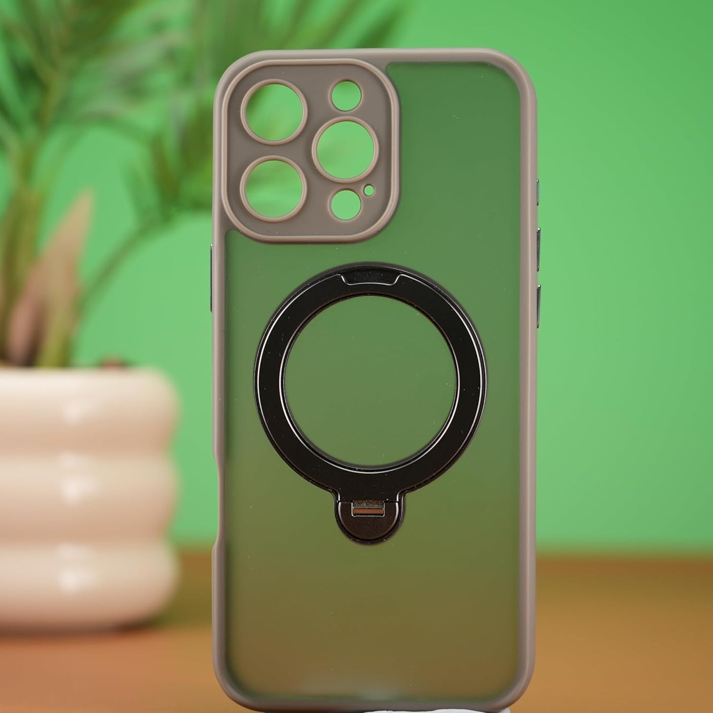 360° Spin Magnetic Stand for iPhone 16 Pro Case, [Fit for MagSafe][Military Protection][Full Camera Protection] Adjustable Kickstand iPhone Case for iPhone 16 Pro 6.3", Gray