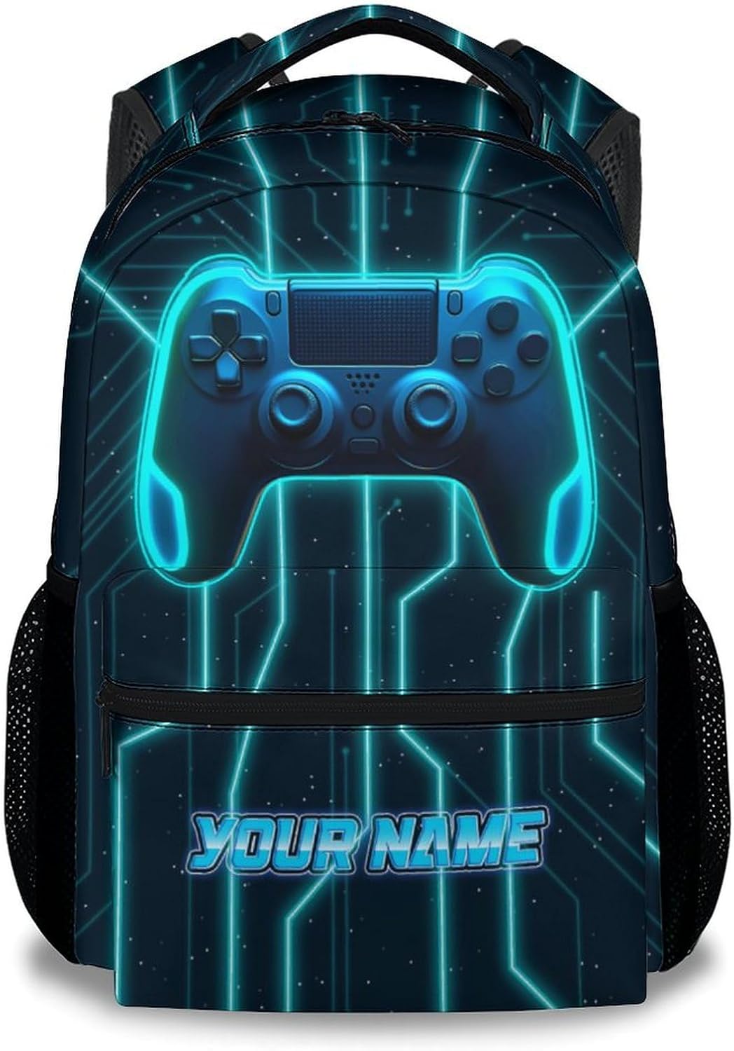 Mercuryelf Boys Bag for School - Personalized Cool Gamer Kid Backpack for School, Travel - 17 Inch Gaming Bookbag for Teens