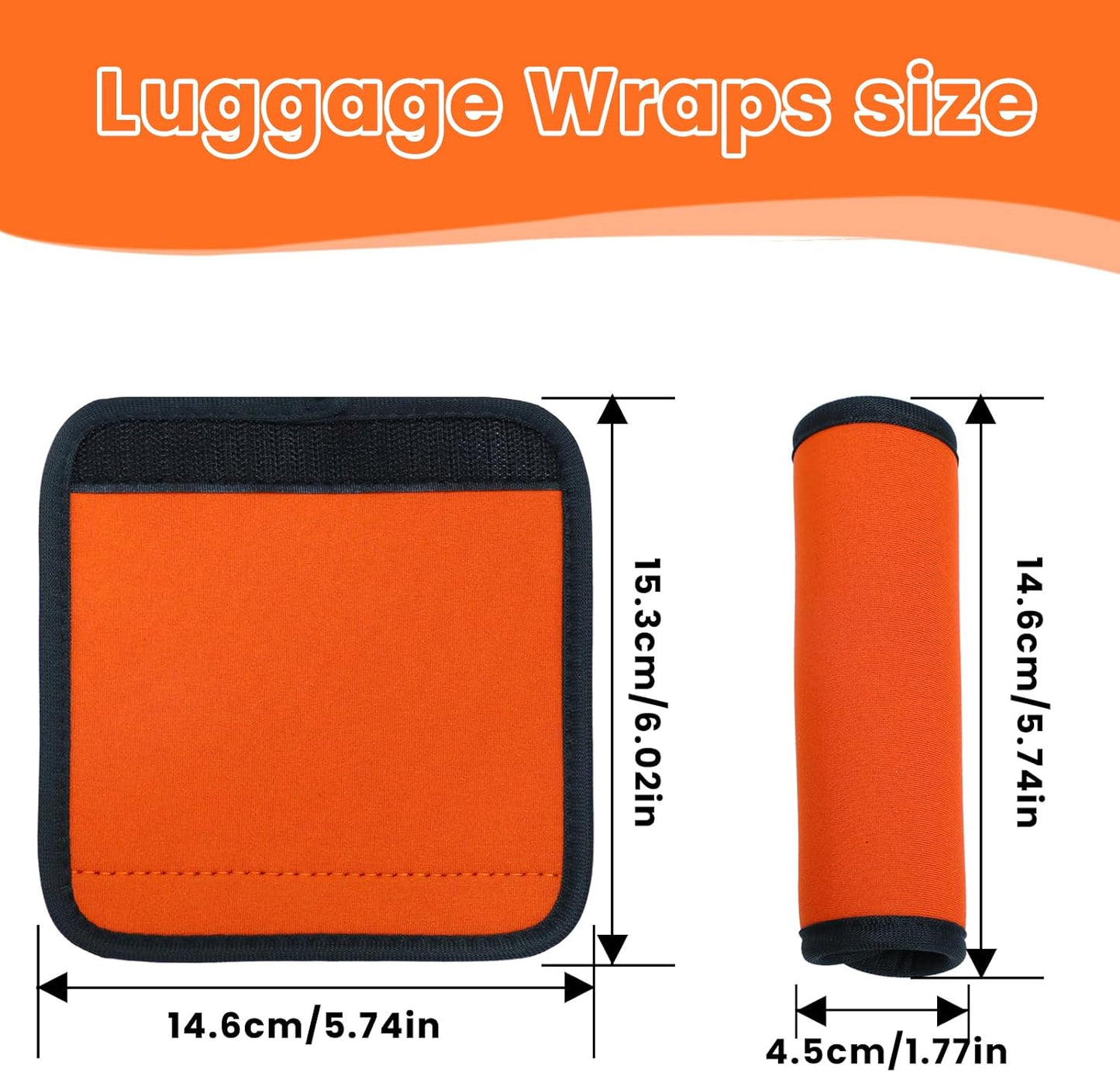 3 Pcs Suitcase Luggage Handle Wrap,Sleeve Handle Covers,Hand Bag Door Bucket,Suitcase Tags,Identifiers for Travel Accessories (Green,Orange,Black)