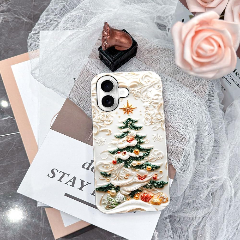 Case for iPhone 17 - Slim Fit Anti-Scratch Phone Case for Girl Women - Christmas Tree Stained Glass (Glossy)