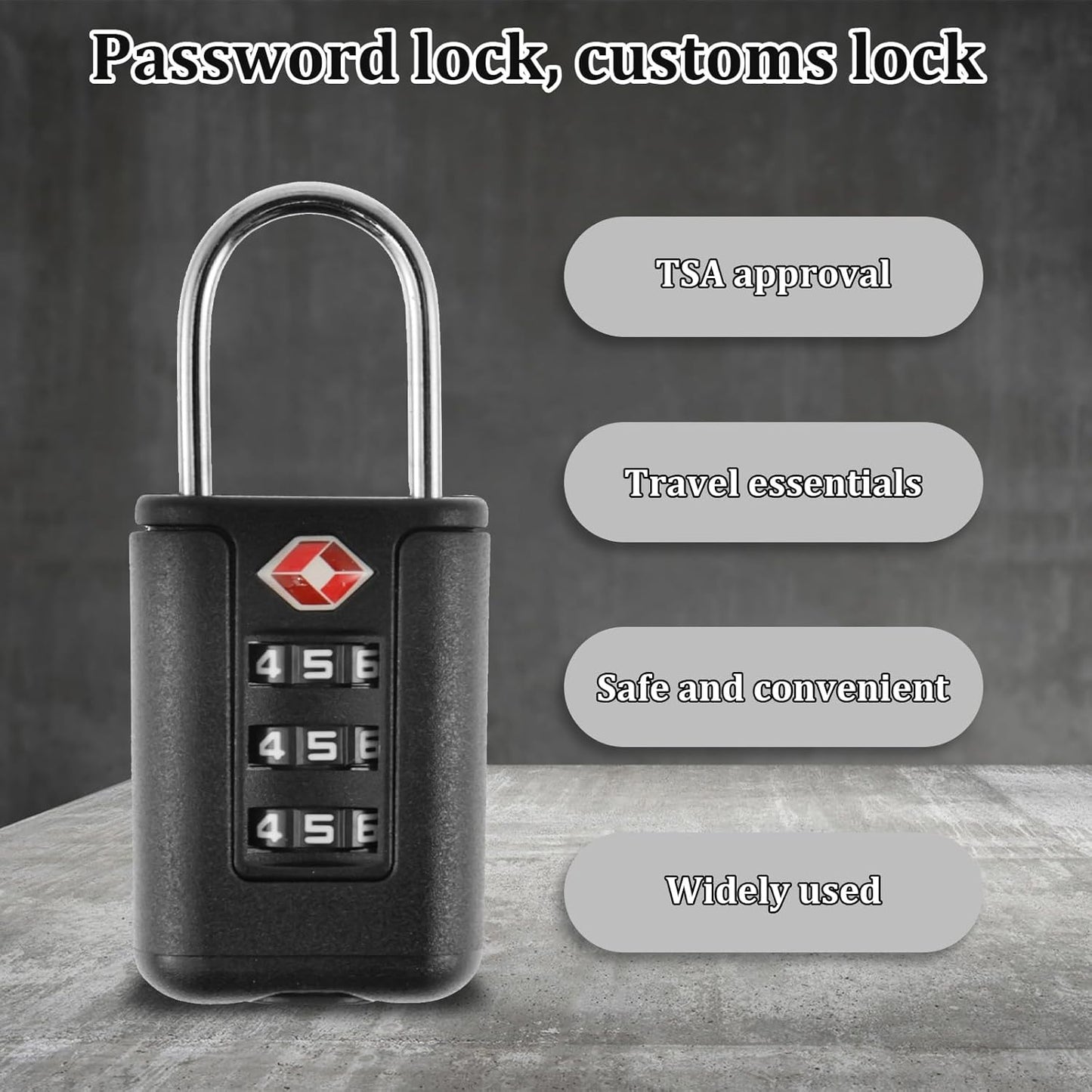 6Pcs TSA Approved Luggage Locks 3 Digit Travel Combination Portable Small Padlocks Stainless Steel TSA Accepted Toolbox Locks for Travel Bag Suitcase Lockers