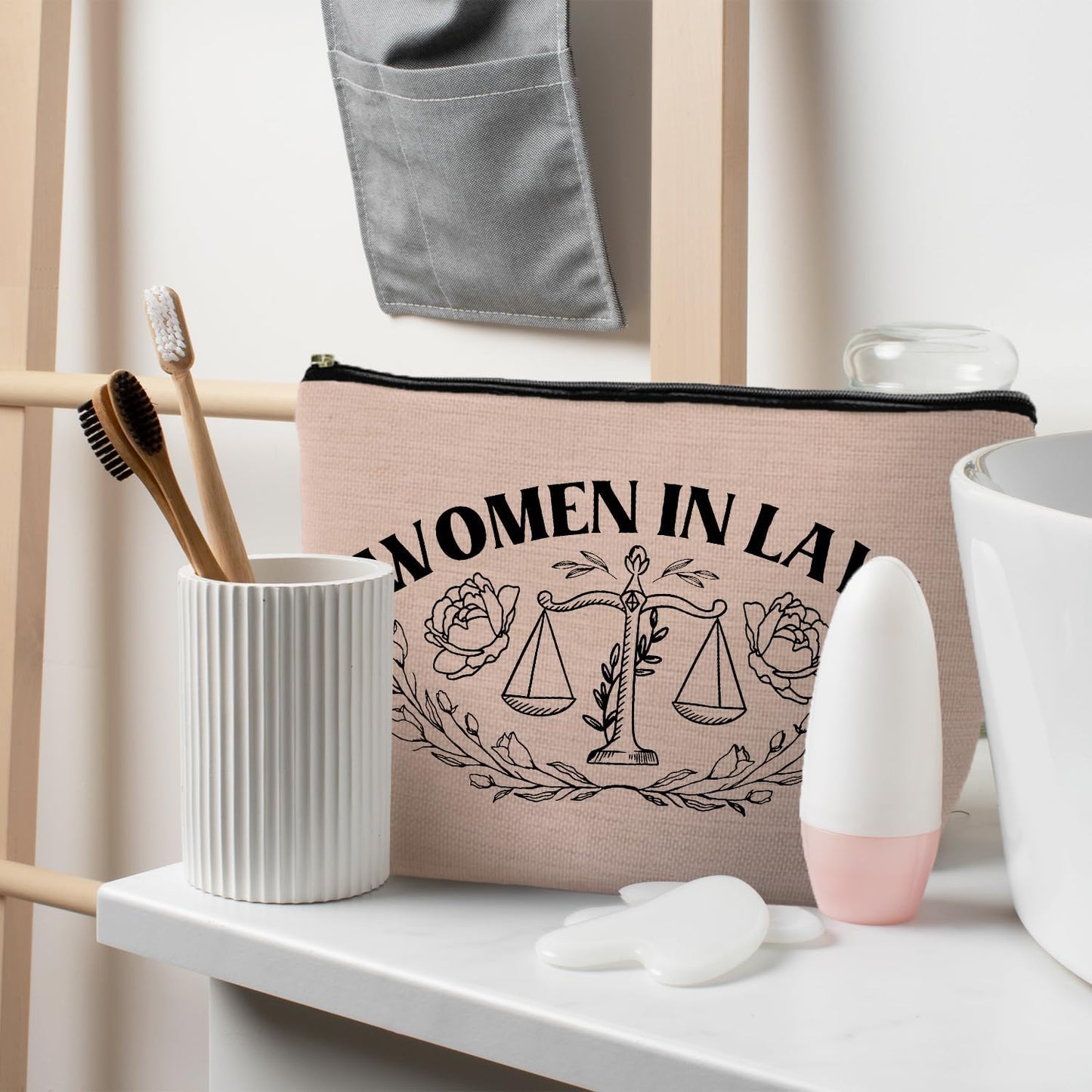 Lawyer Gifts for Women - Law Graduation & Future Lawyer Gift Set, Women in Law Cosmetic Bags Makeup Pouch (Pink)