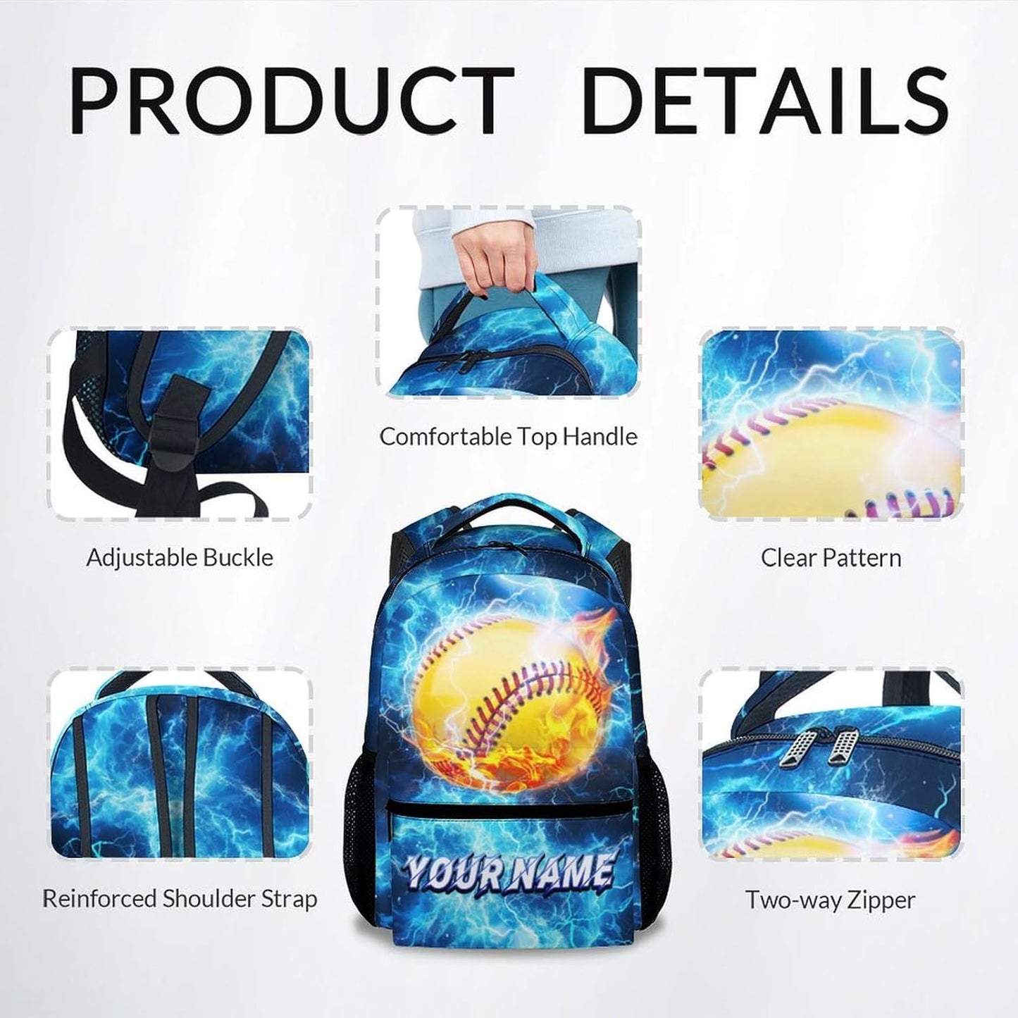 Personalized Backpack - Softball Backpacks for Girls - Custom Sports Bookbag for Youth - Cool