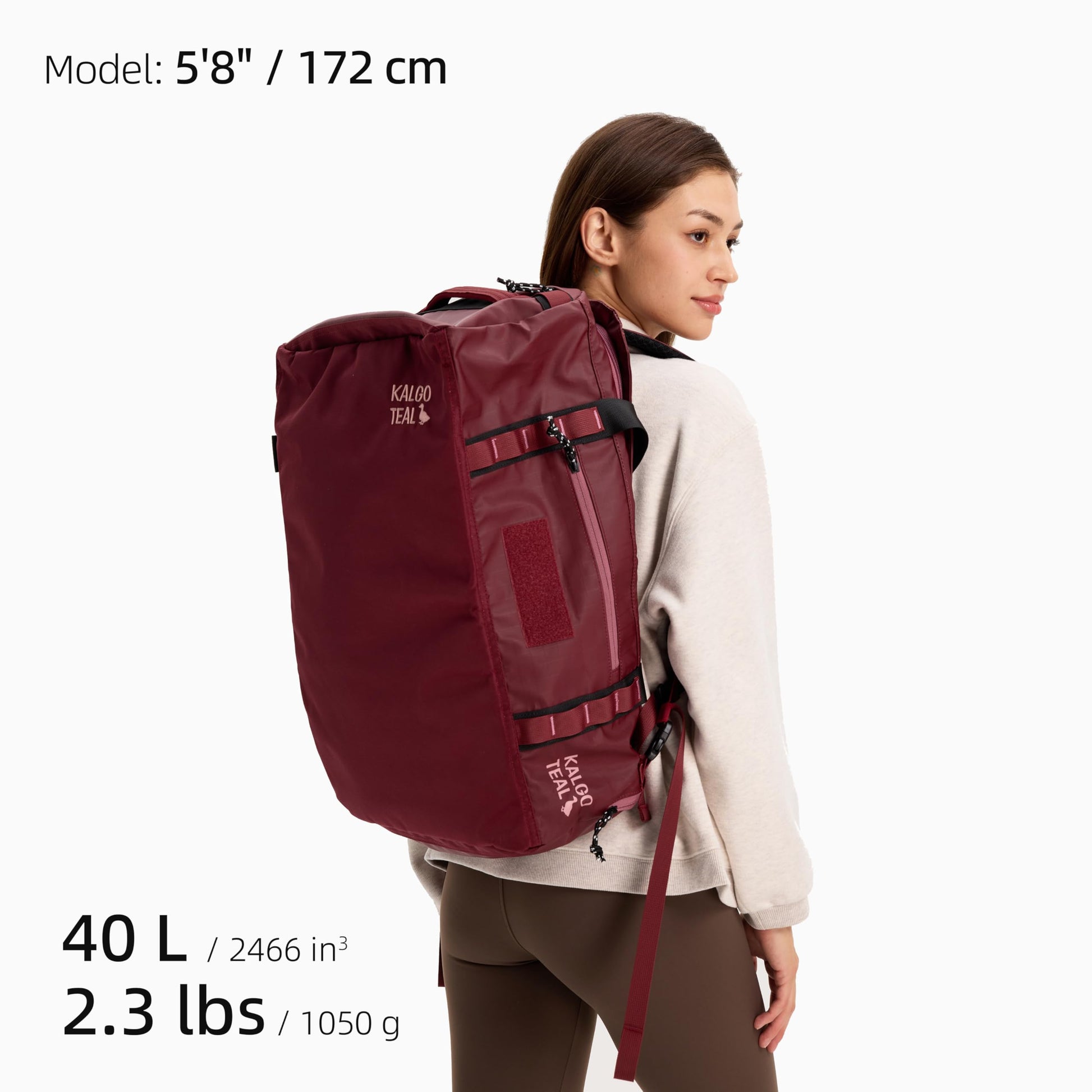 KalgoTeal Utility Duffle Bag 40L, Convertible Backpack for Travel, Gym & Commute, Water Repellent