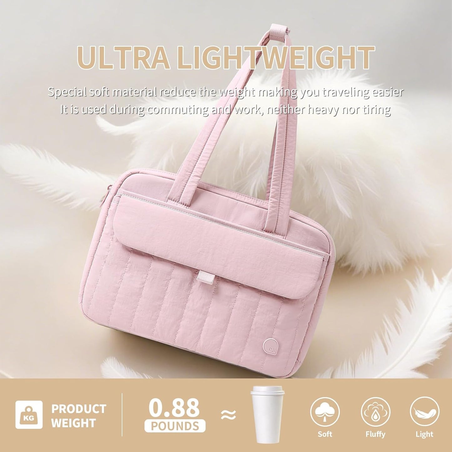 aji Laptop Tote Bag for Women, 14Inch & 16 Inch Laptop Tote Bag with Luggage Trolley Strap for