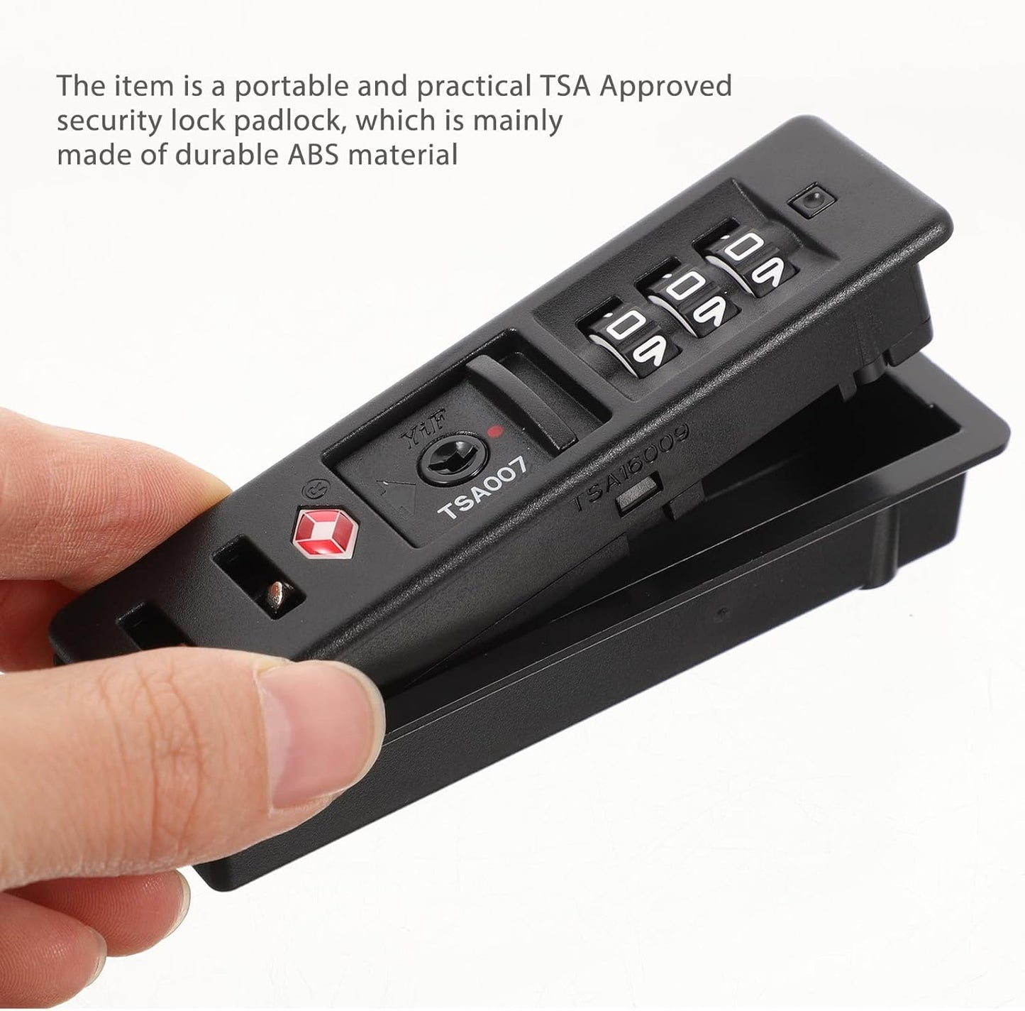 iplusmile Portable TSA Customs Code Lock - 3 Digits Self-Setting Combination Zipper Security Lock for Travel Luggage Essentials - Flush Mount for ABS/PC Hard Case