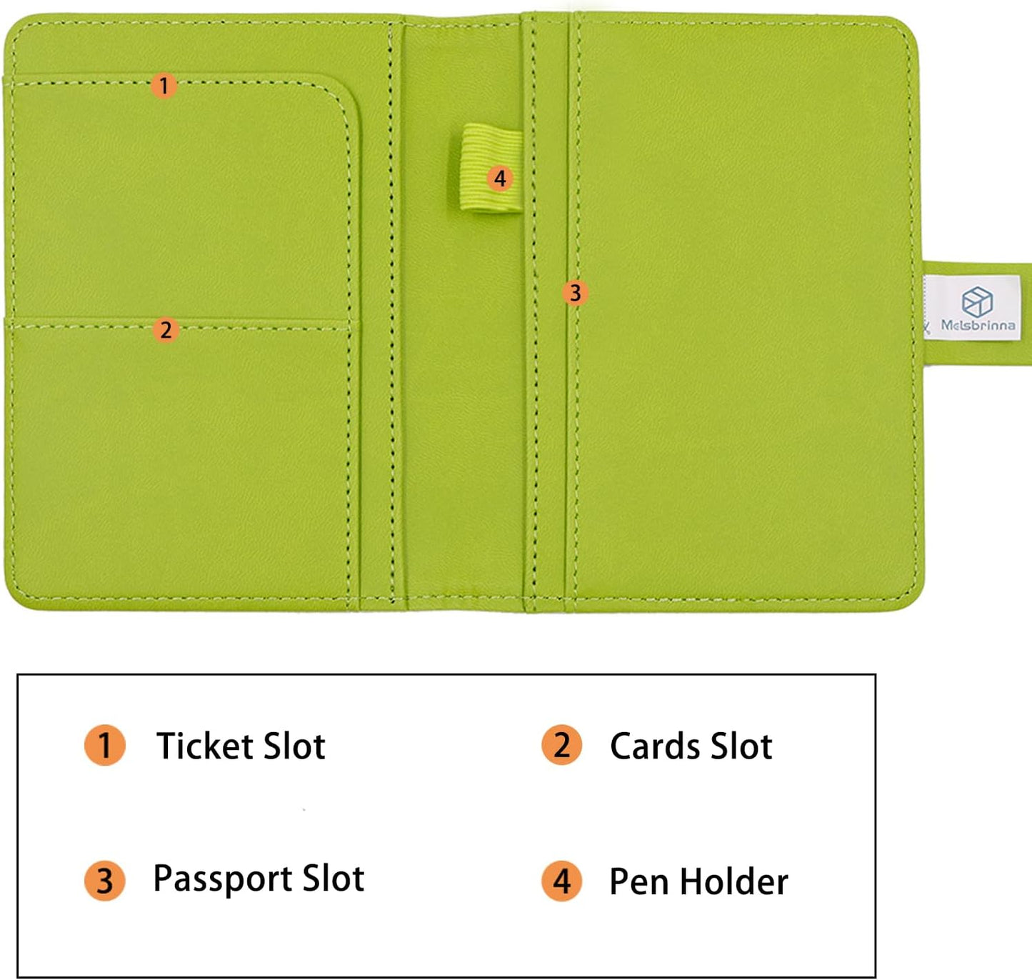 Melsbrinna Premium Leather Passport Holder Covers Case, Waterproof Rfid Blocking Travel Wallet Passport Holder with Pen Holder, Cute Passport Book for Women/Men