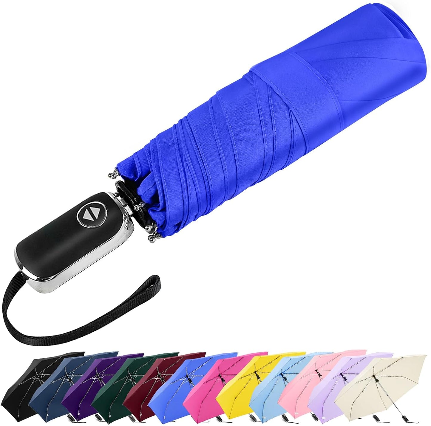 Lejorain Mini Umbrella for Travel Automatic - Folding Compact Flat Umbrella Lightweight Strong Portable Umbrellas for Rain Adults
