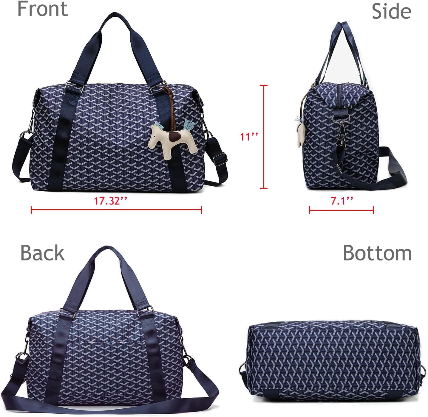 Sports Duffel Bag Travel Bag Weekender Bag Overnight Duffel Bag Gym Bag With Wet Pocket Navy blue