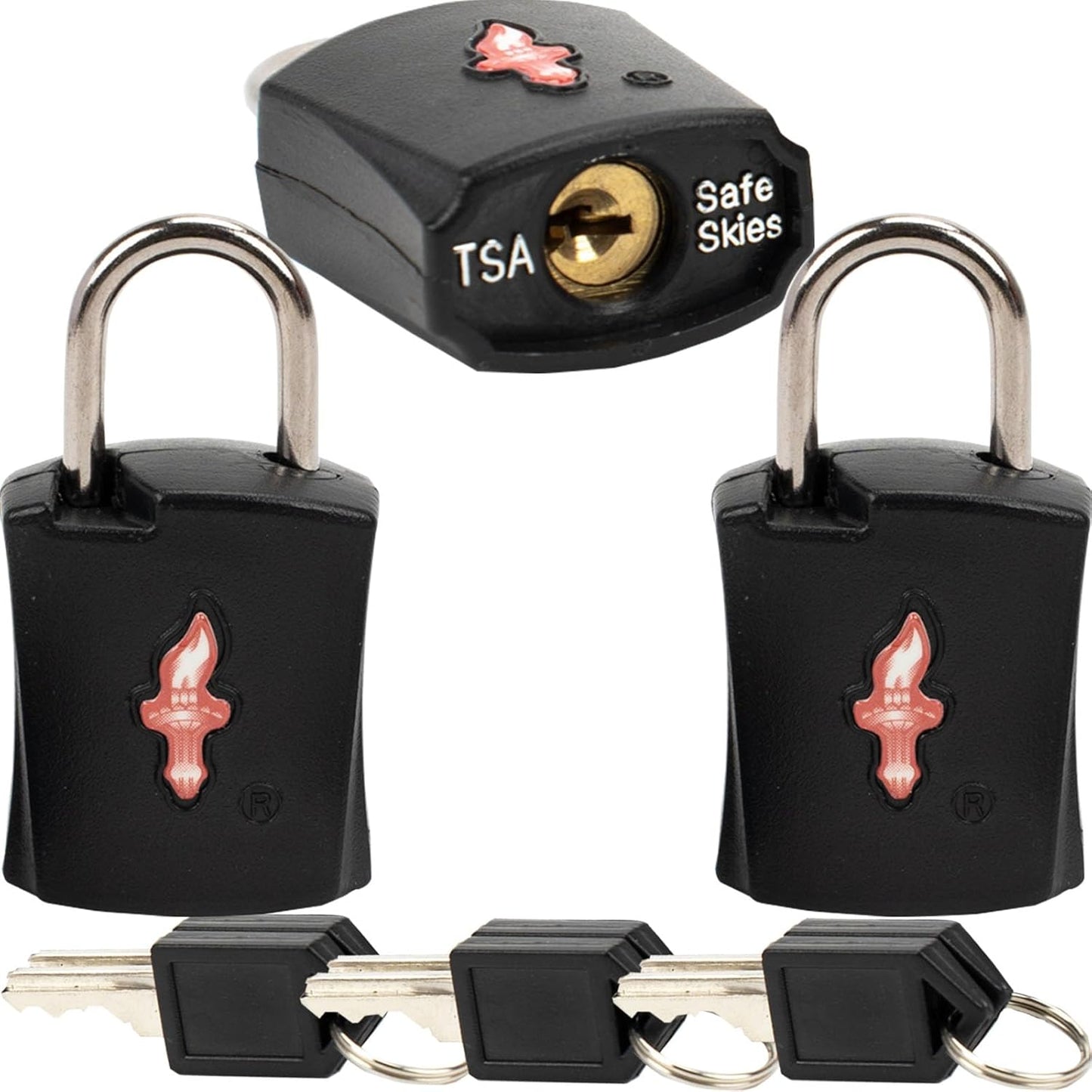 TSA Approved Locks (3-Pack) - Luggage Lock TSA Approved for Suitcases, Gym Lockers & School Backpacks | Ultra-Slim 1.5” ABS Travel Lock | Anti-Theft Secure