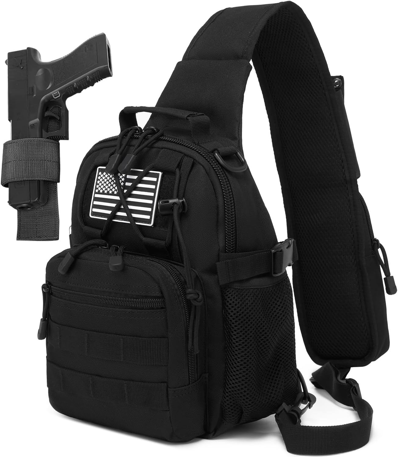 ATBP Small Tactical Holster Sling Backpack Accessories Shoulder Pouch Water Bottle & Radio Holder Crossbody Bag for Men