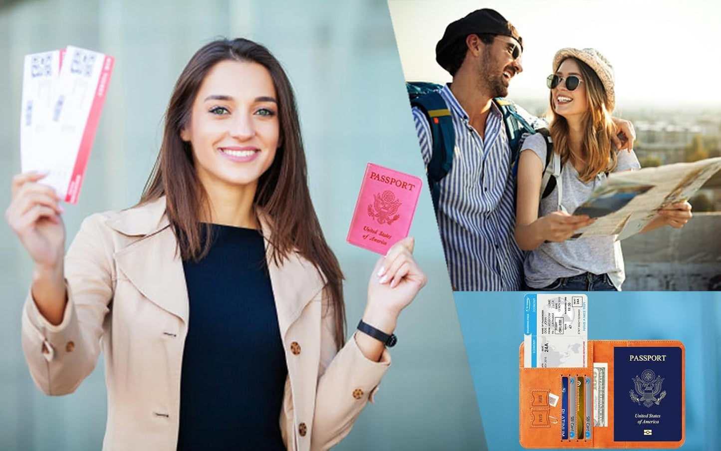 Passport Holder Cover Wallet Travel Essentials RFID Blocking Leather Card Case International Must