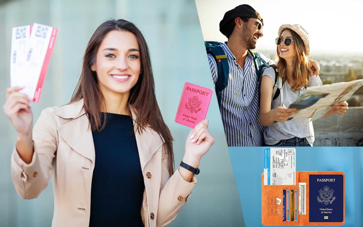 Passport Holder Cover Wallet Travel Essentials RFID Blocking Leather Card Case International Must