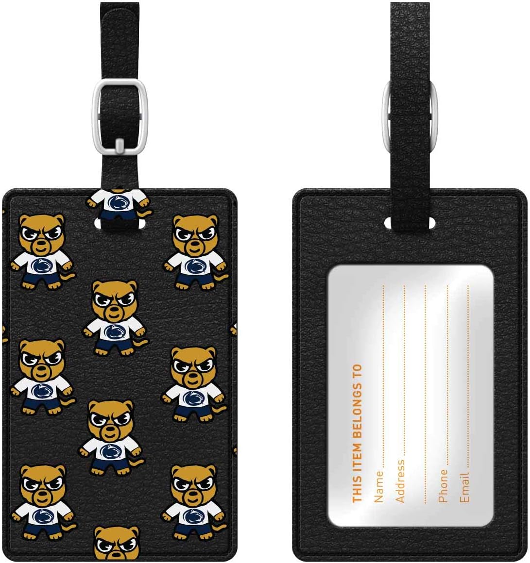 OTM Essentials Penn State University Faux Leather Luggage Tag, Durable Travel Accessories with Adjustable Strap and ID Card, Tokyodachi Mascot A