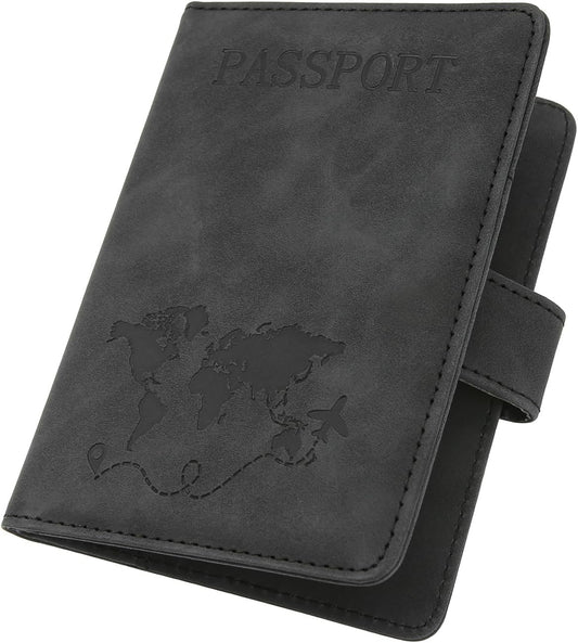 ILIYAH-Passport Cover-Passport Holder Travel Wallet-RFID Blocking Passport Case Travel Accessories Card Holder Wallet Unisex Travel Gifts(Black)