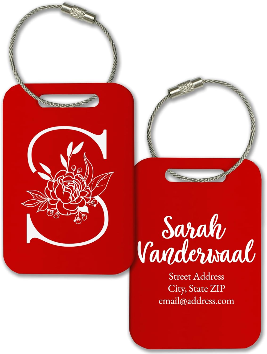 Personalized Monogram Name Tag for Luggage (3 or 6 Count Pack) | Custom Tag for Suitcase | Acrylic