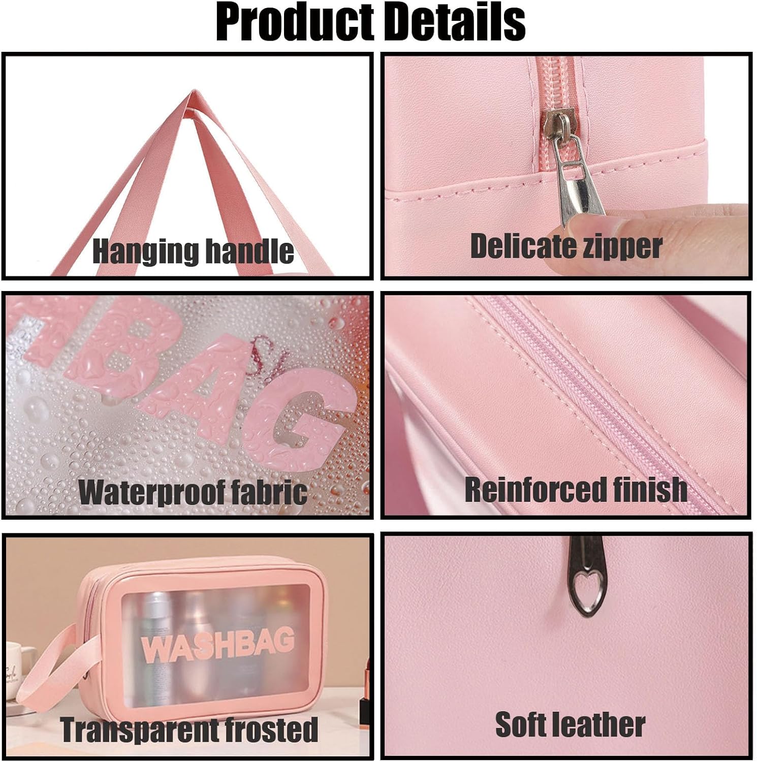Clear Travel Bags for Toiletries,3 Pack Toiletry Bag,Matte Translucent Toiletry Bag,Makeup Bag With