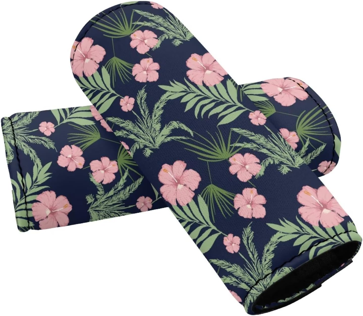 Pink Flowers Luggage Identifier for Suitcase 2 Pcs Luggage Handle Protection Sleeve Cover Set Neoprene Suitcase Protective Handle Cover Washable and Portable