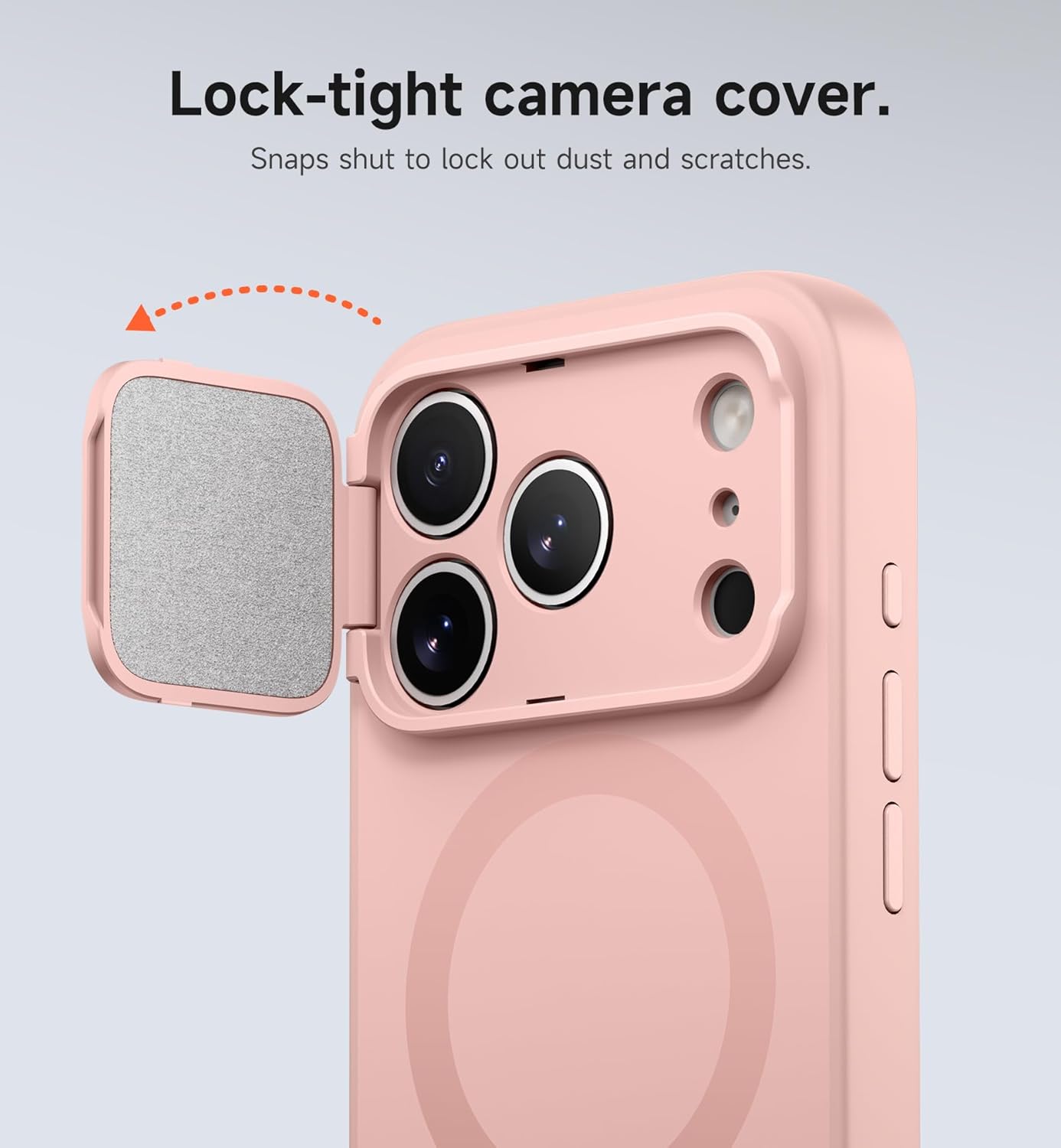 SURITCH for iPhone 17 Pro Max Case with Camera Control Cover, Camera Cover and Adjustable Kickstand, Compatible with MagSafe, Shockproof Bumper Protective Cases 6.9 Inch, Pink