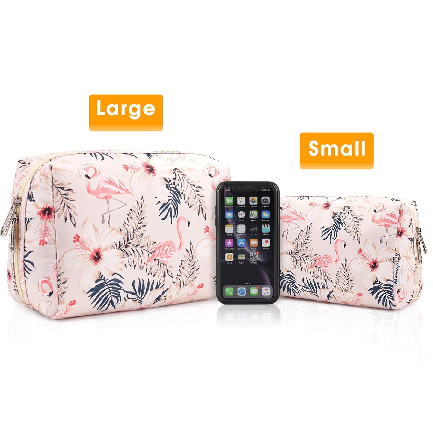 Narwey Cute Makeup Bag Travel Cosmetic Bag Organizer Toiletry Bag Make Up Bags with Compartments