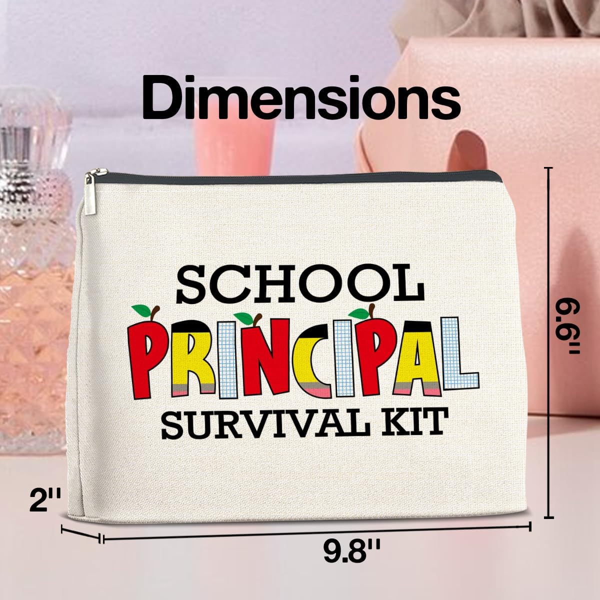 School Principal Gifts: Makeup Bag, Appreciation Gifts for Women, Survival Kit Zipper Pouch