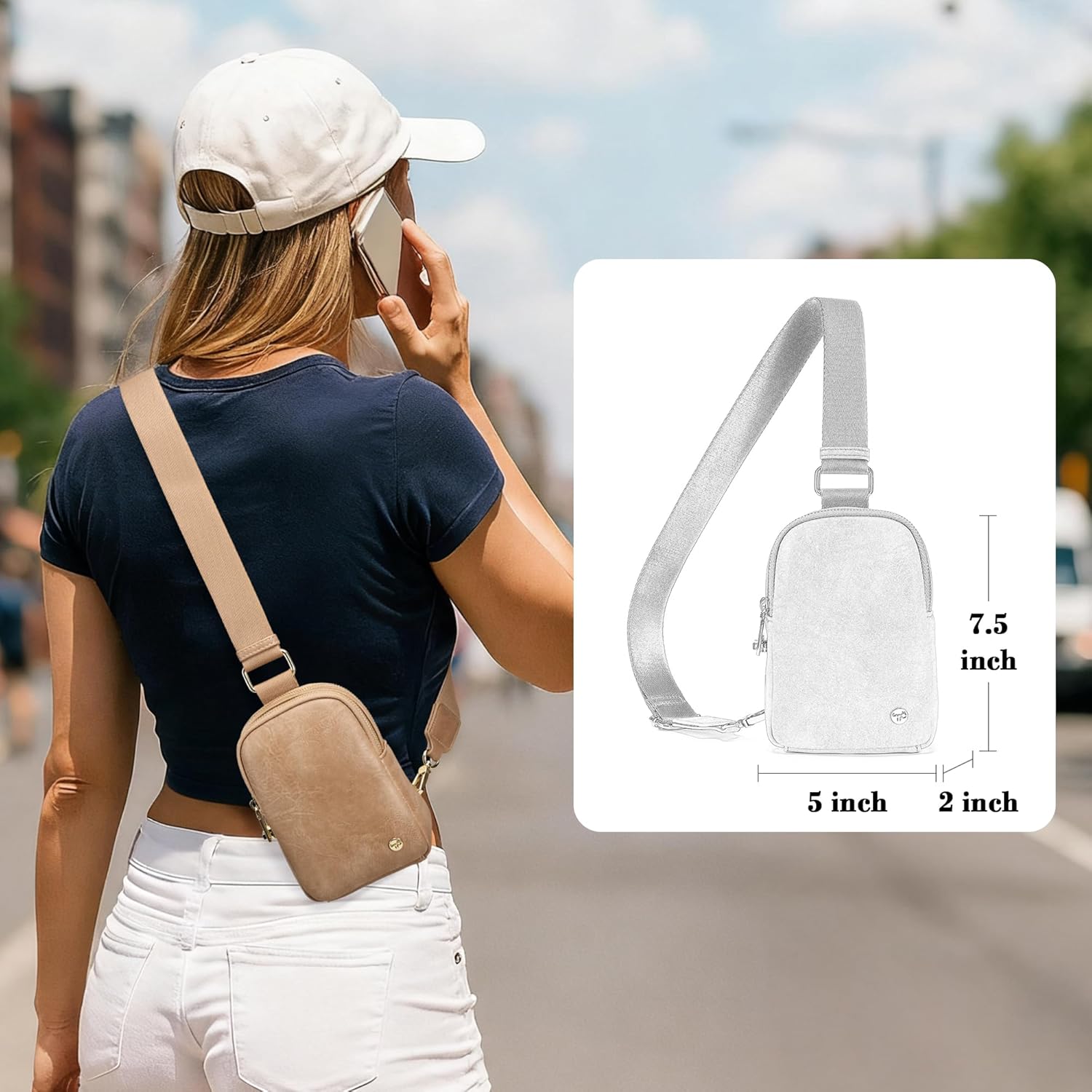 INICAT Travel Small Sling Bag Faux Leather Crossbody Bags Women Cross Body Bag Purses for Woman