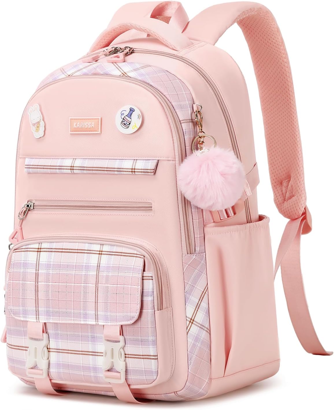 Girls Backpack for School, Kawaii Bookbag for Teen Multiple Pockets School Bag for Primary