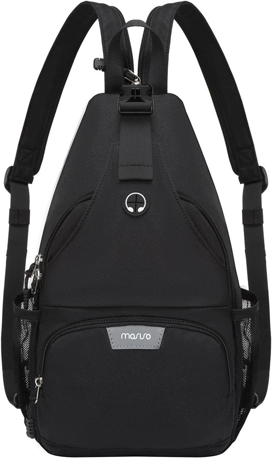 MOSISO Sling Backpack Travel Hiking Daypack, Crossbody Convertible Sling Bag with Front Pocket One Shoulder Chest Bag