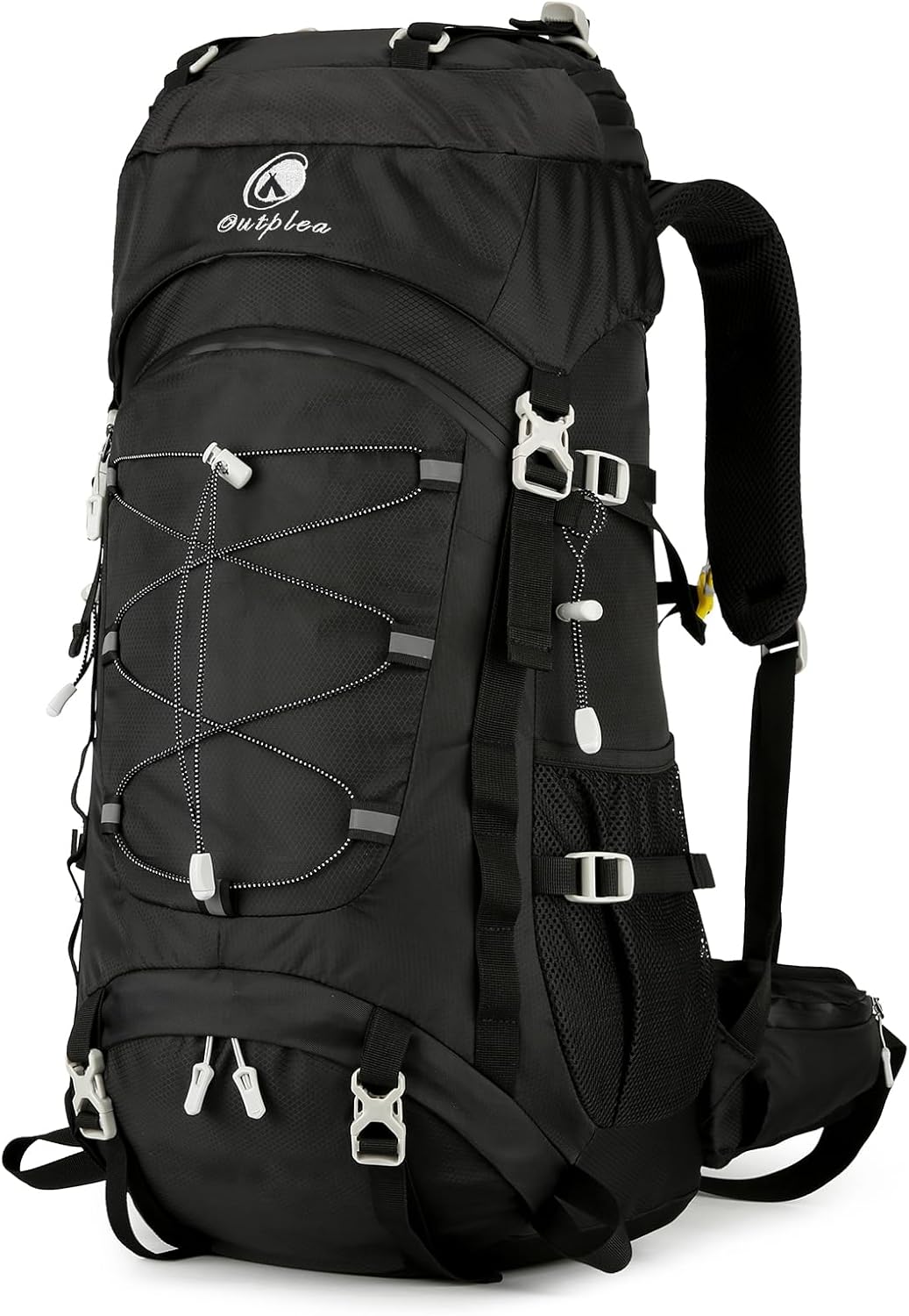 60L Waterproof Backpacking Hiking Backpack with Rain Cover for Men, Large Outdoor Backpack for Camping Trekking Traveling, Black