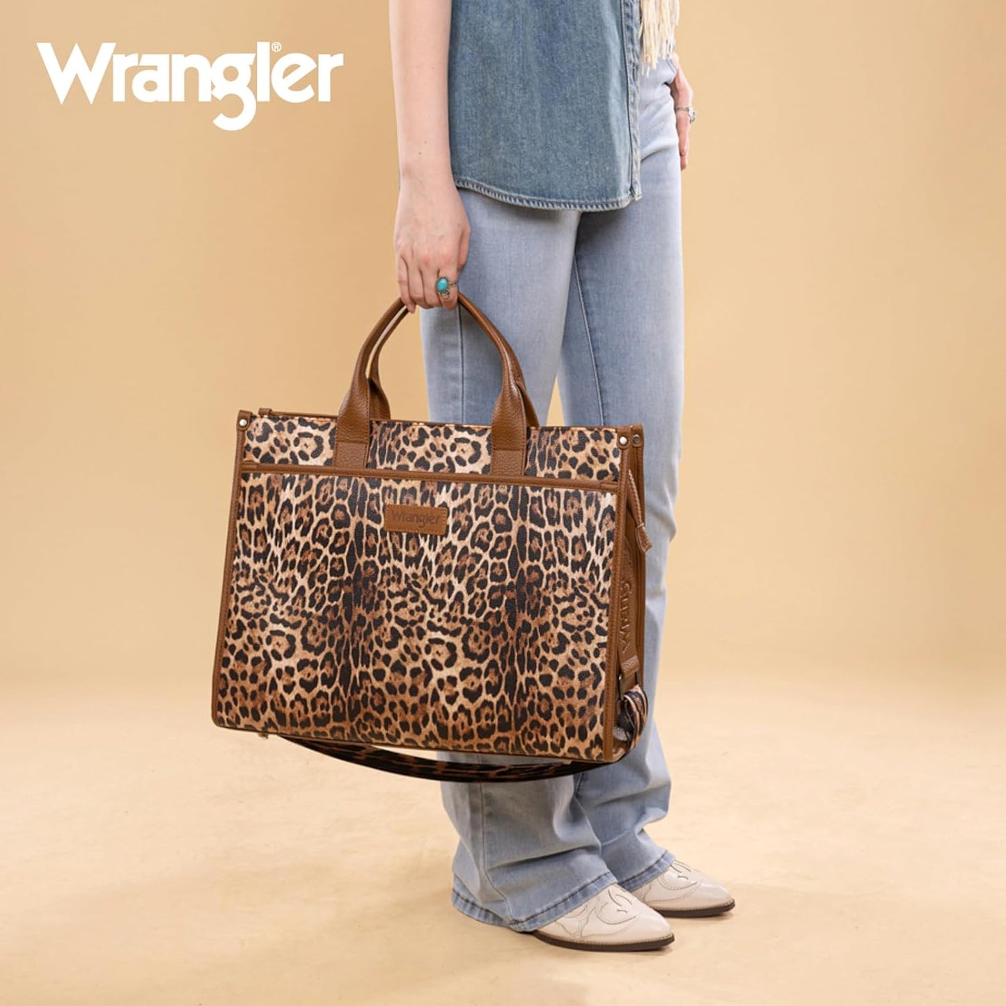 Wrangler Laptop Bag for Women 15.6 Inch Vintage Work Tote Bag for Business Briefcase Handbag with