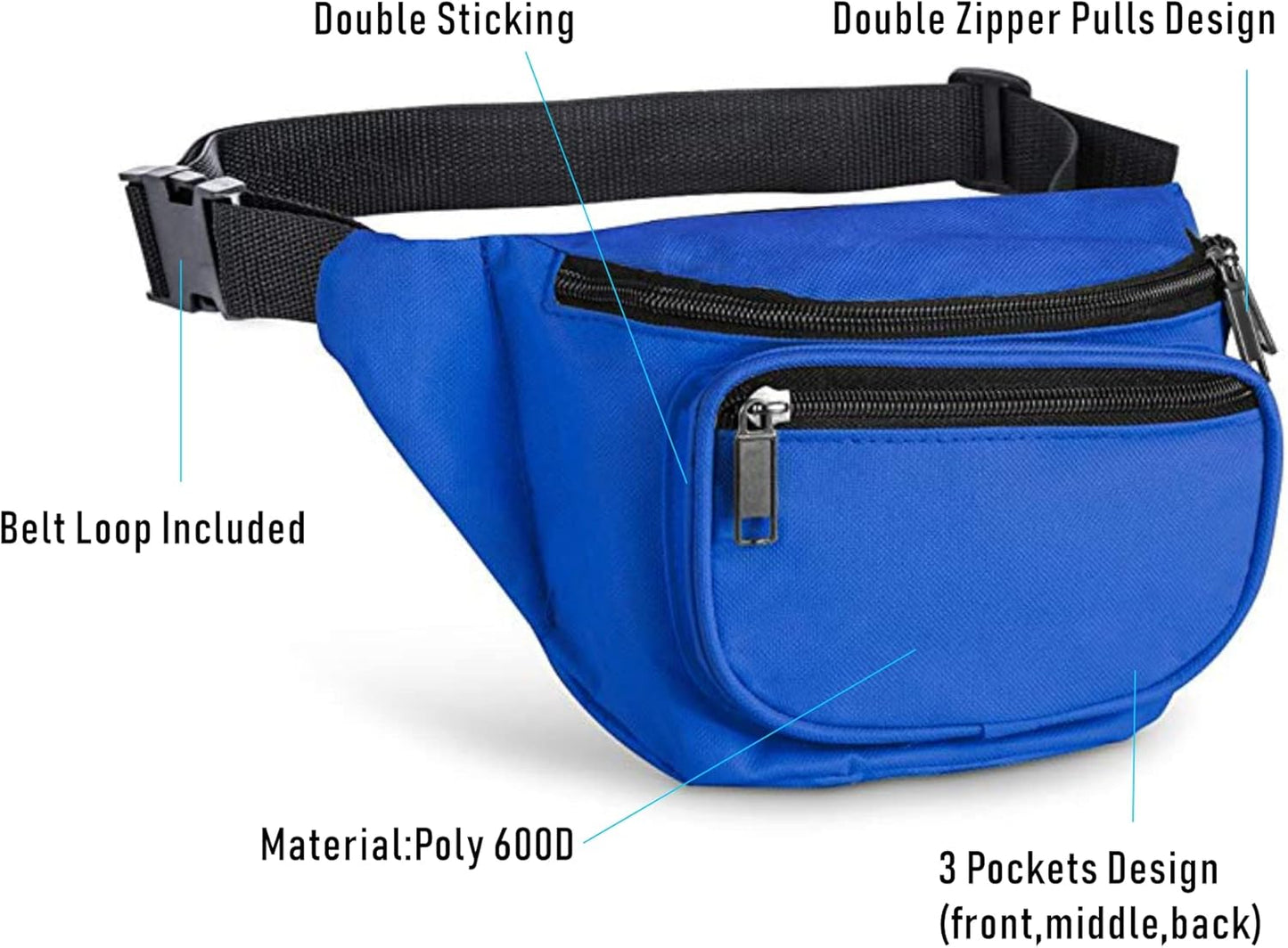Fanny Pack, BuyAgain Quick Release Buckle Travel Sport Waist Fanny Pack Bag For Men Or Women