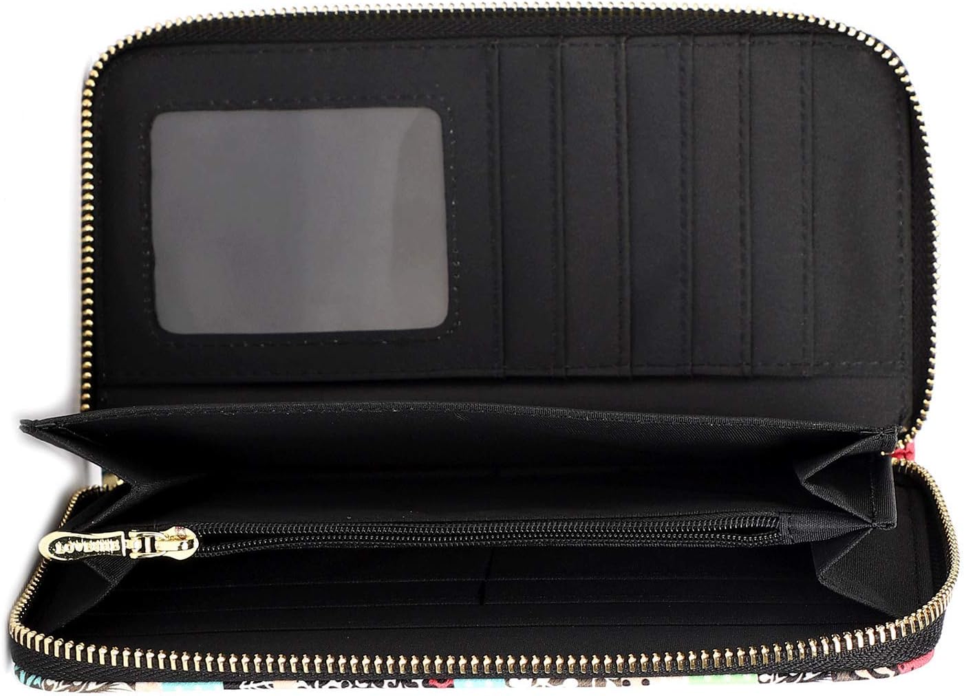 Women Wallet Card RFID For Womens Holder Blocking Credit Small Zipper Purse Pocket Bifold Slim Coin ID Ladies Wristlet Clutch Large Capacity Window Case Travel Zip Women's