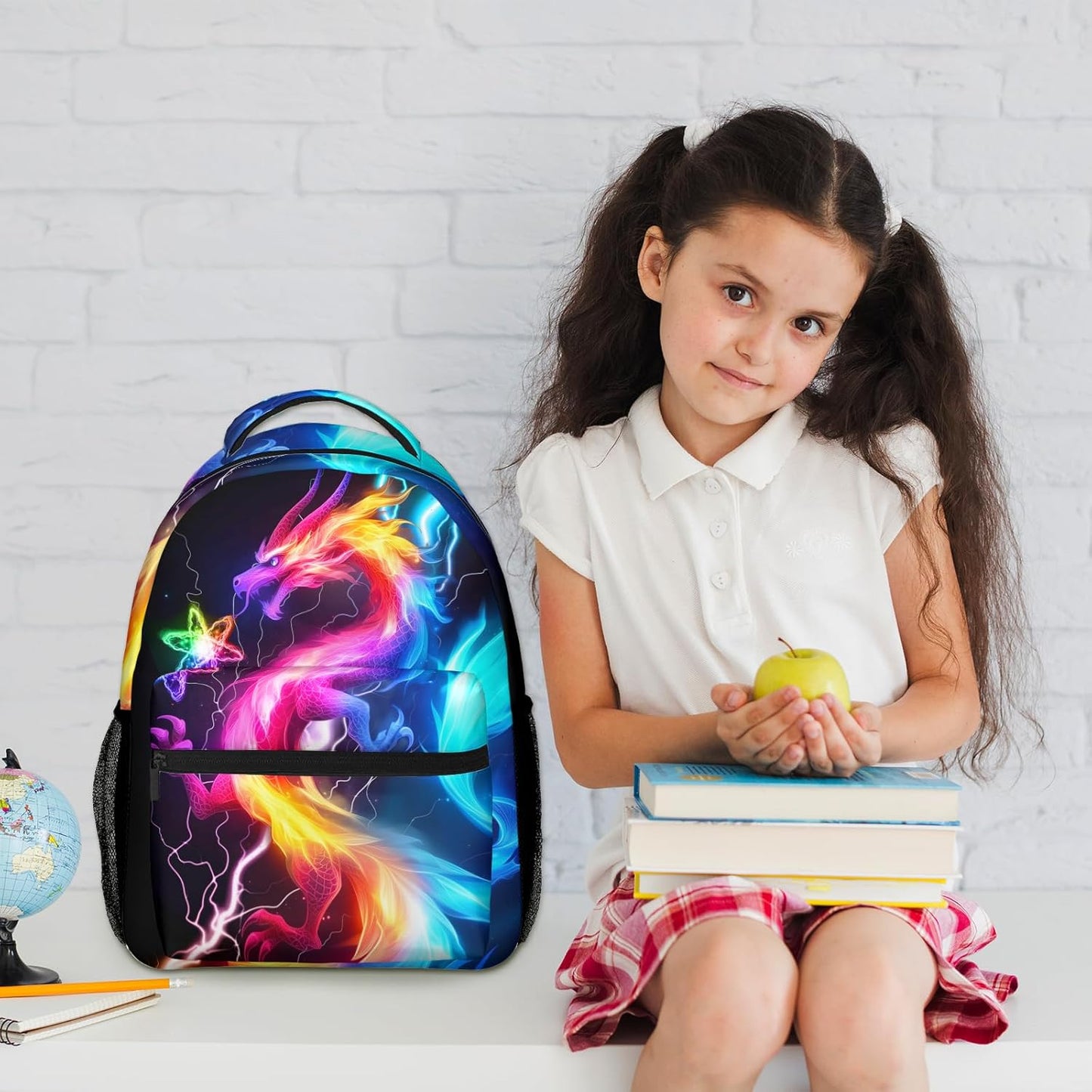 Colorful Dragon Kids Backpack For Boys Girls Elementary Schoolbag Kindergarten Bookbags Preschool Toddler Book Bags Travel Bag Computer Bag Hiking Camping Rucksack Daypack For Back To School Gifts