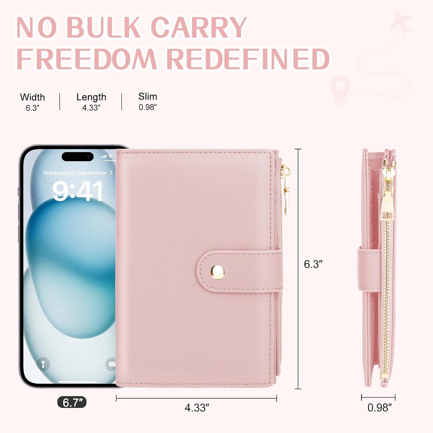 Passport Holder for Travel Women, RFID Blocking Passport Wallet with Airtag Slot, PU Leather Passport Cover Travel Wallet with Zippered Coins Pocket for Travel Essentials