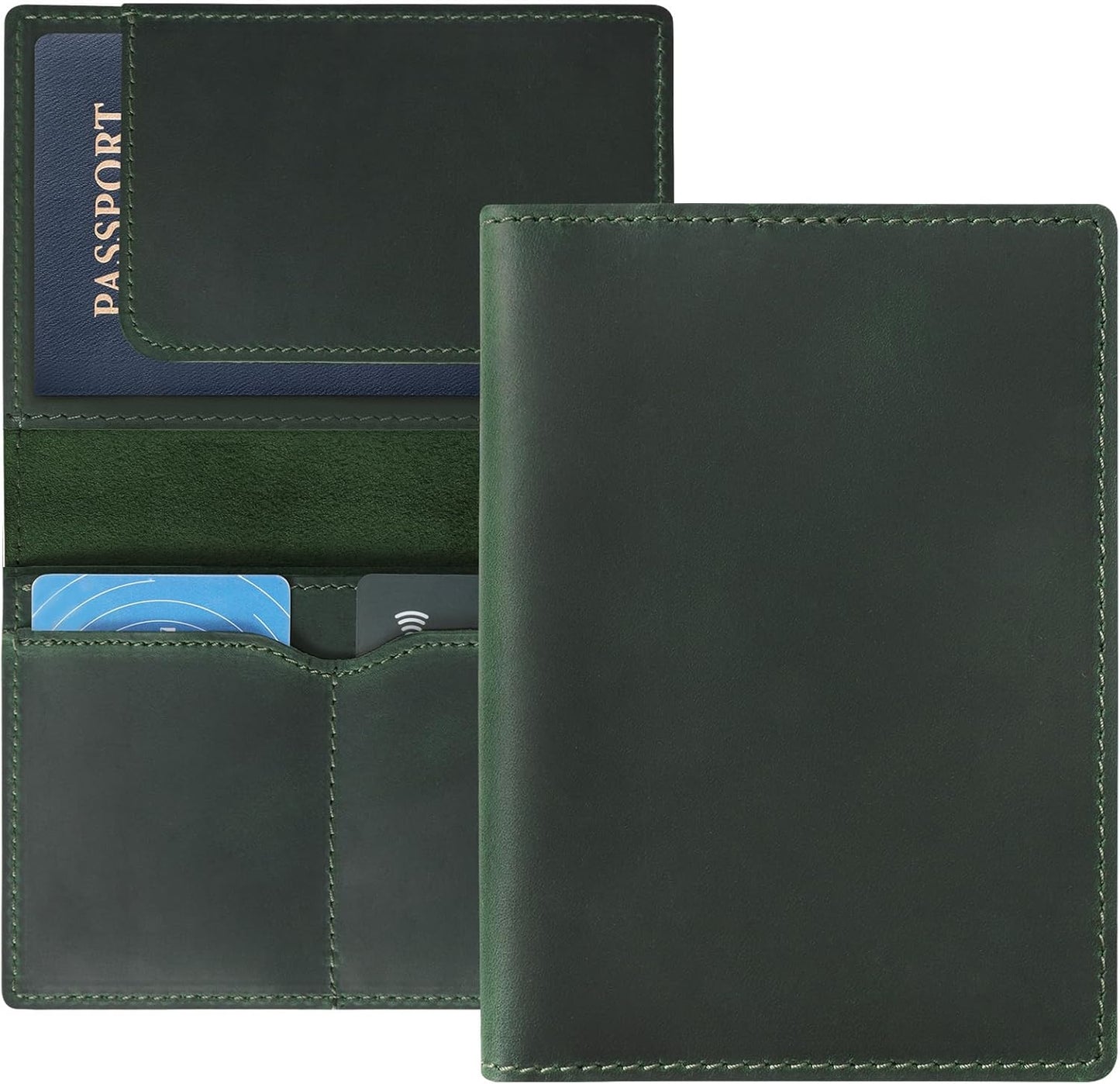 Jack&Chris Leather Passport Holder, Handmade Passport cover, Travel Wallet Cover Case for Men and