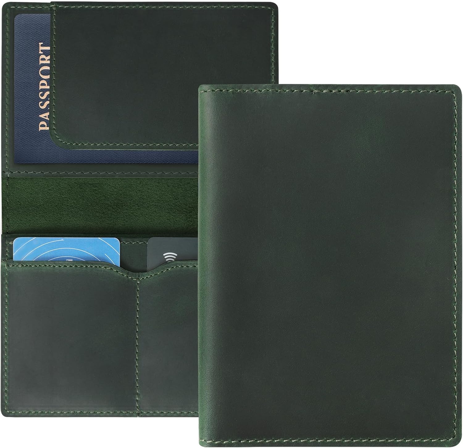 Jack&Chris Leather Passport Holder, Handmade Passport cover, Travel Wallet Cover Case for Men and